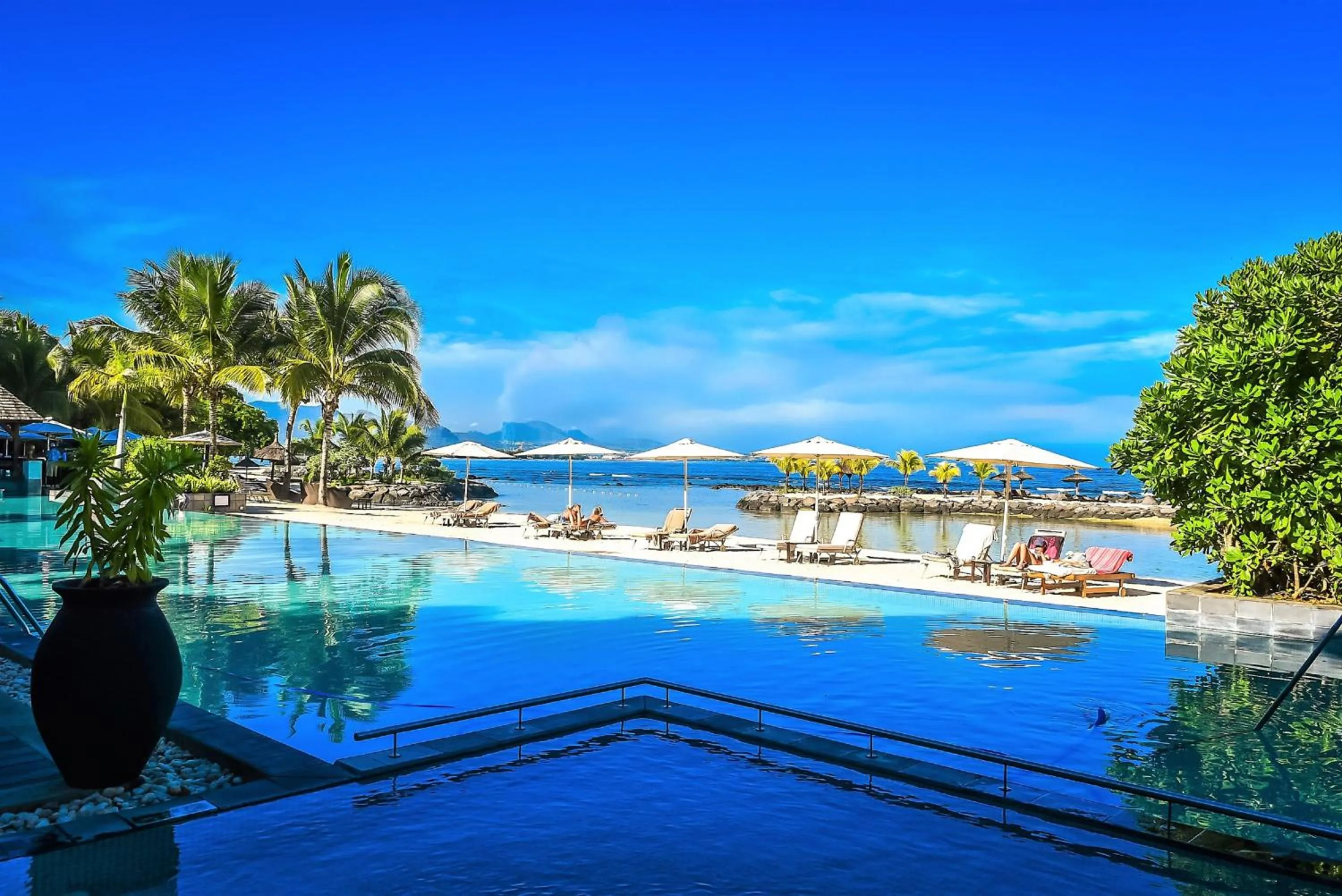 Swimming pool in InterContinental Mauritius Resort Balaclava Fort by IHG