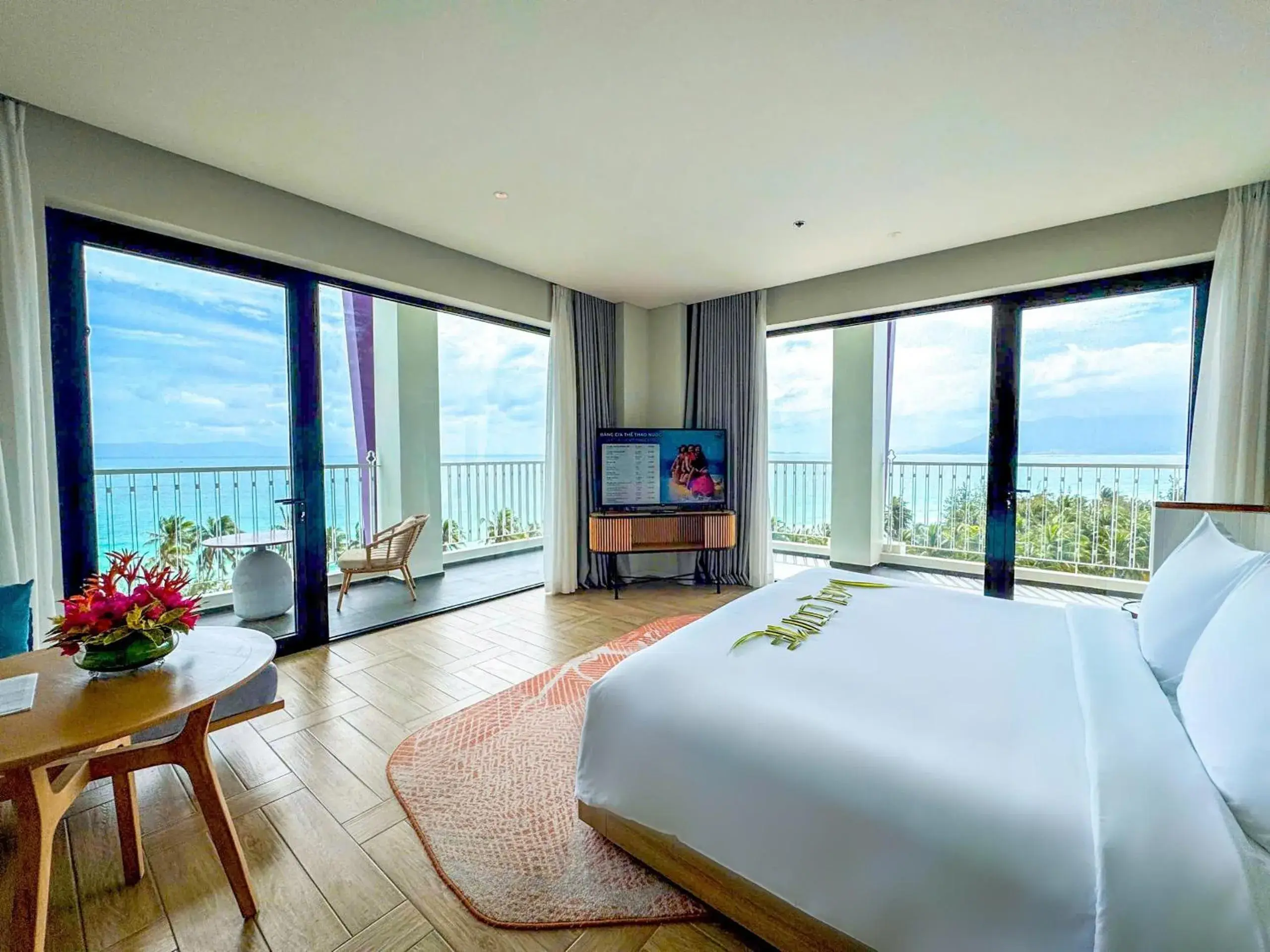 Panoramic Deluxe Ocean View with Balcony in TTC Van Phong Bay Resort - Himalaya Sauna & Steam Retreat Included Panoramic Deluxe Ocean View with Balcony in TTC Van Phong Bay Resort - Himalaya Sauna & Steam Retreat Included