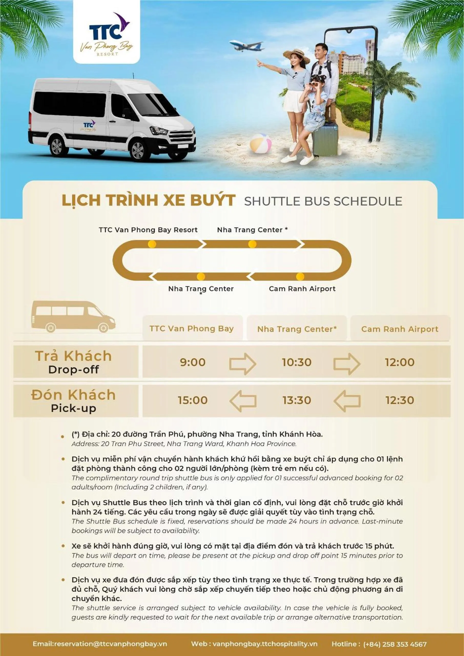 shuttle in TTC Van Phong Bay Resort - Himalaya Sauna & Steam Retreat Included