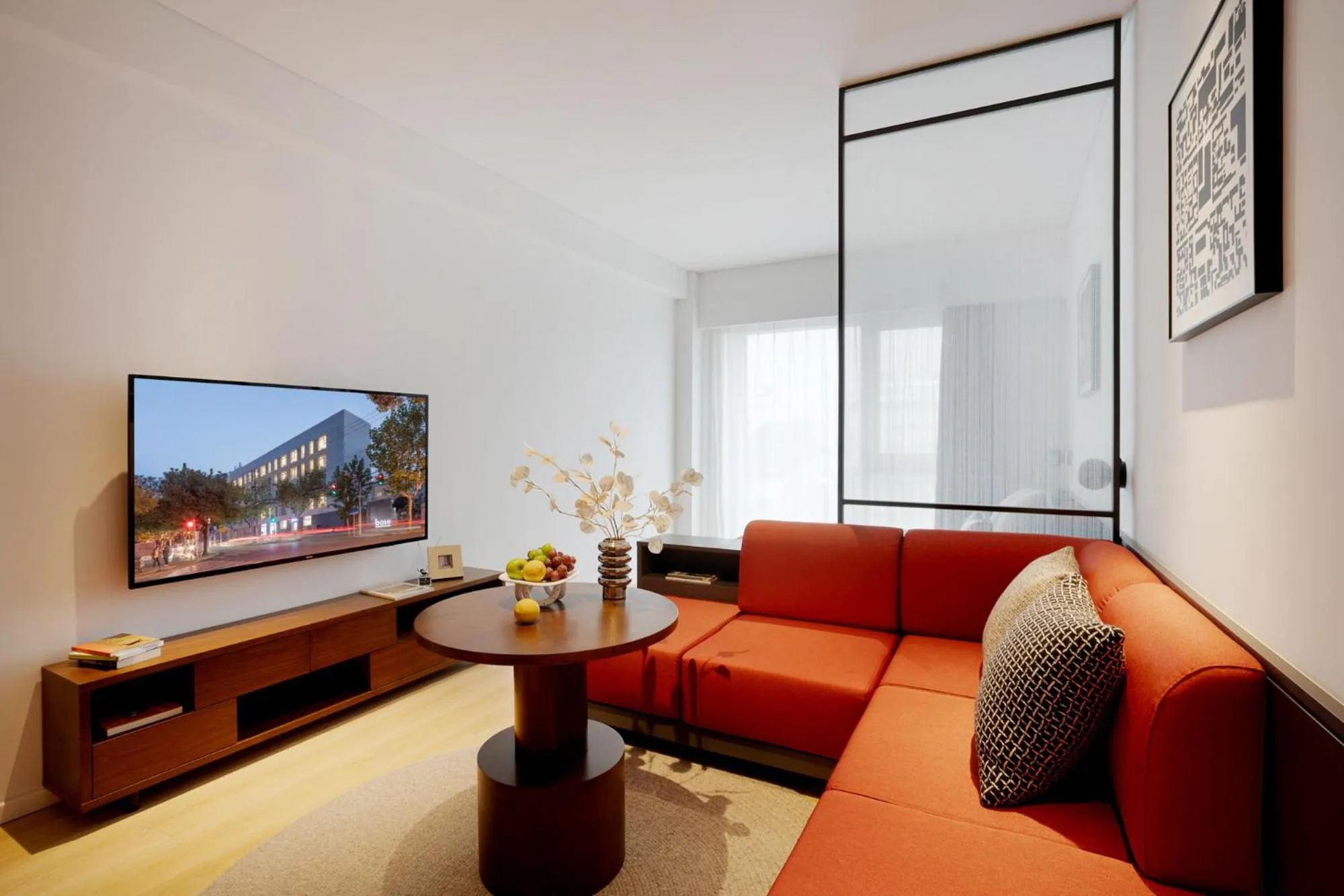 TV and multimedia in base-Beijing Wangfujing Serviced Apartment- in Hutong &Bike rental &Close to Forbidden City, Tian'anmen Square &Subway nearby &Free coffee &Washing machine,Kitchen &Restaurant discount &English speaking &High speed free WiFi