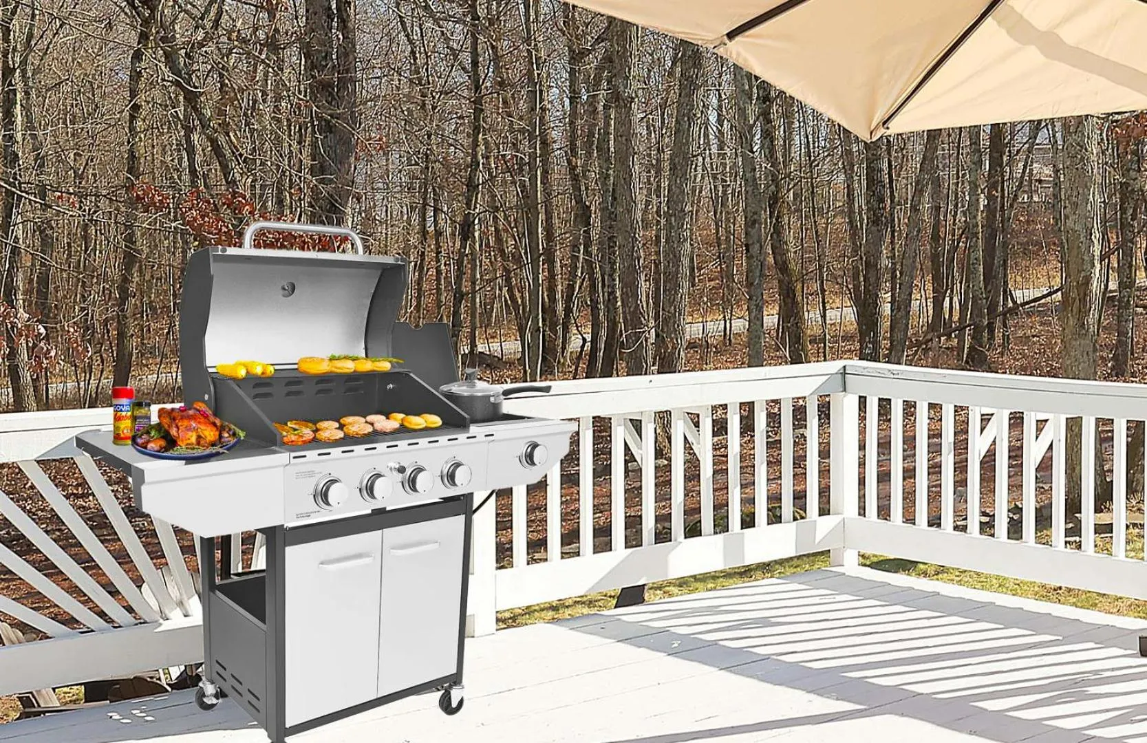 BBQ facilities in Stunning Poconos Villa- Hot Tub, Pool, Game Room, BBQ & more