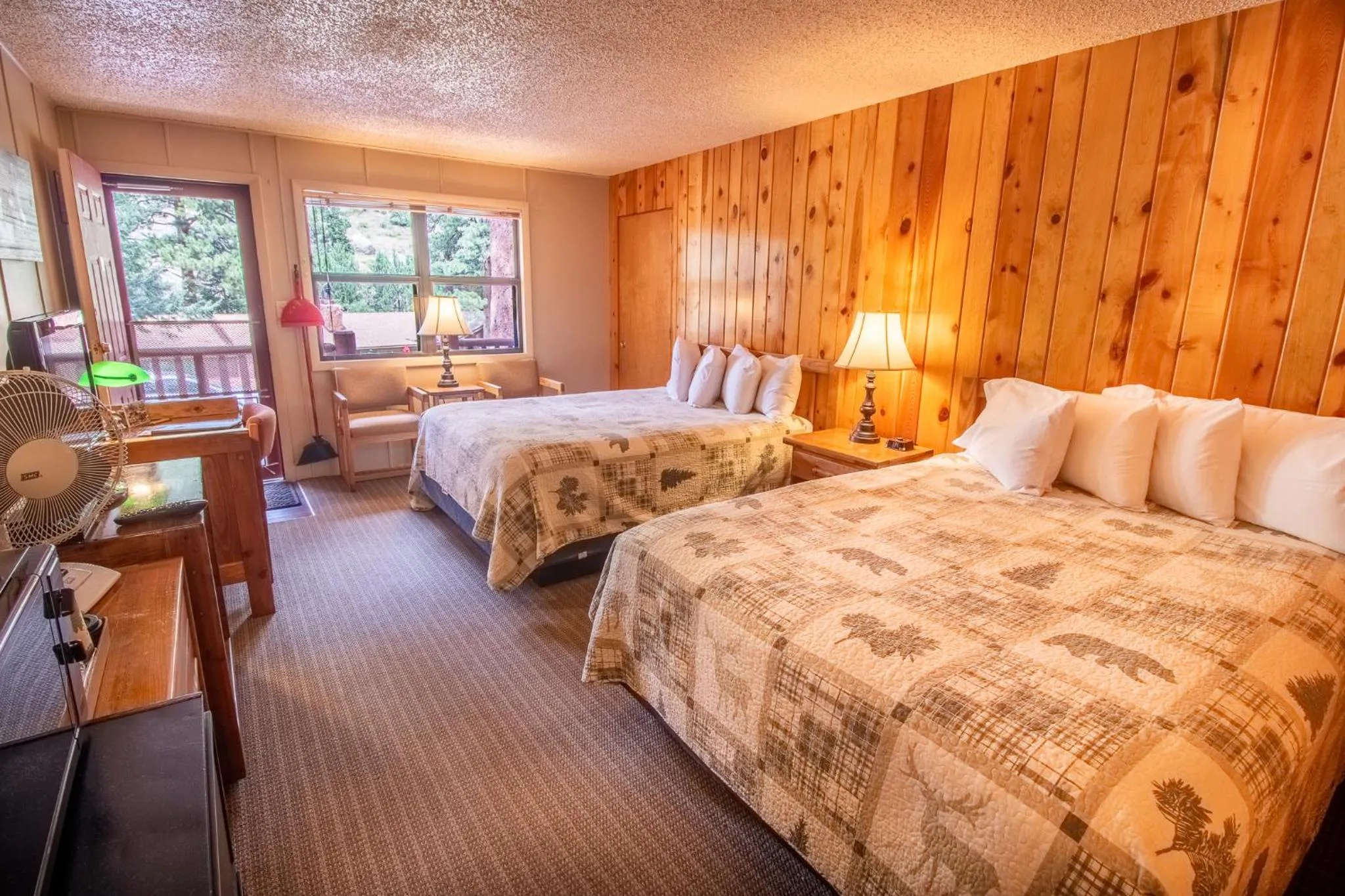 Bed in Castle Mountain Lodge