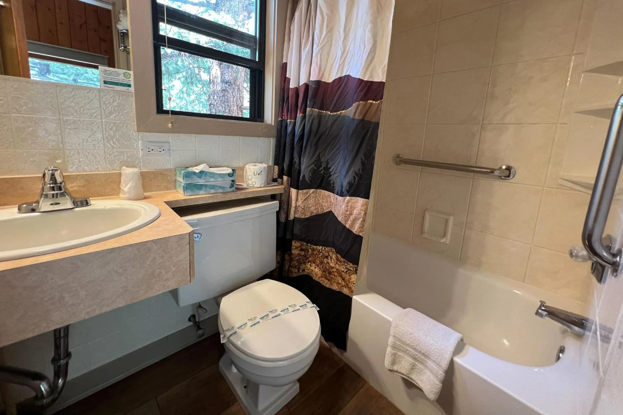 Bathroom in Castle Mountain Lodge