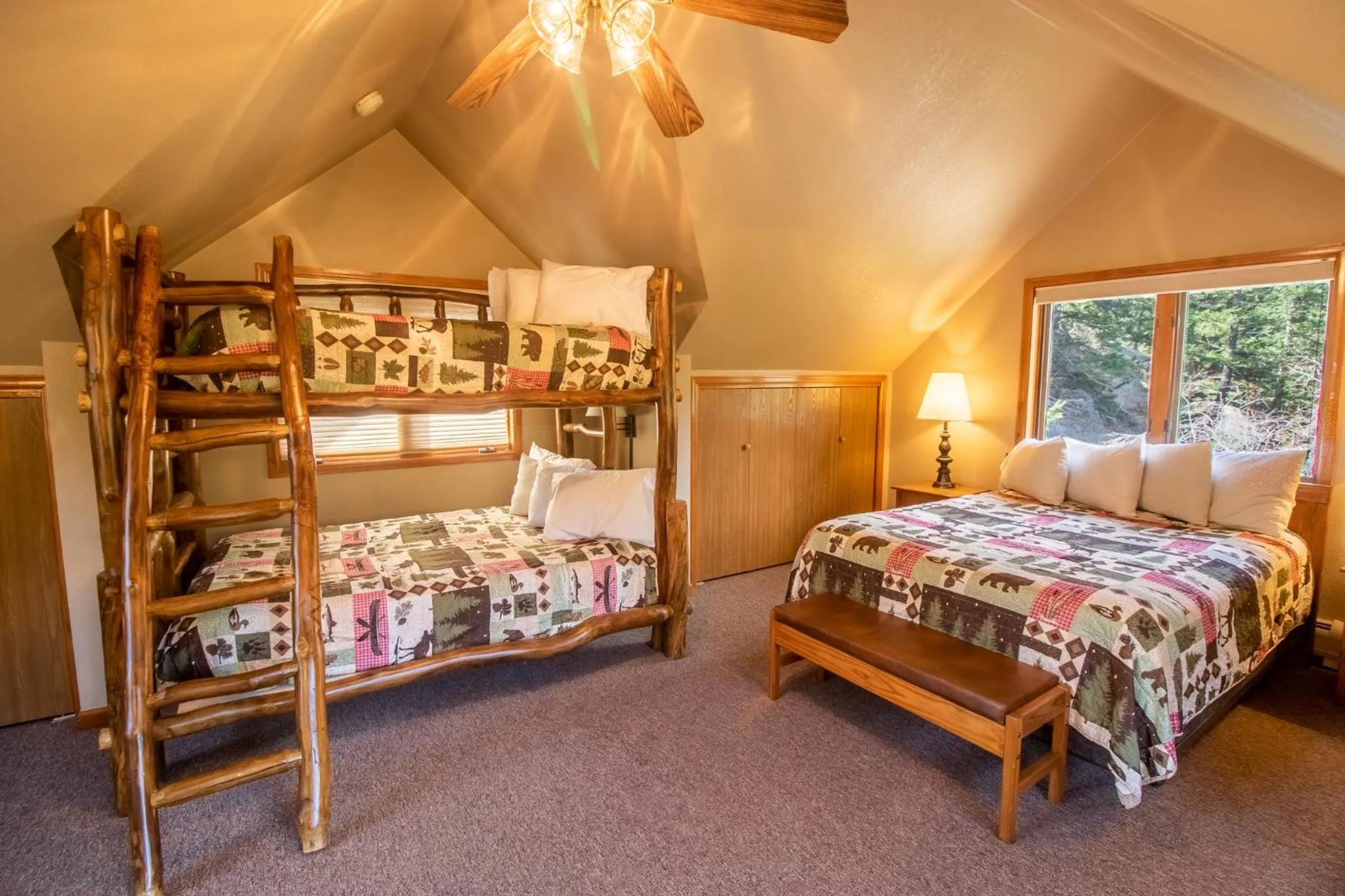 Bed in Castle Mountain Lodge