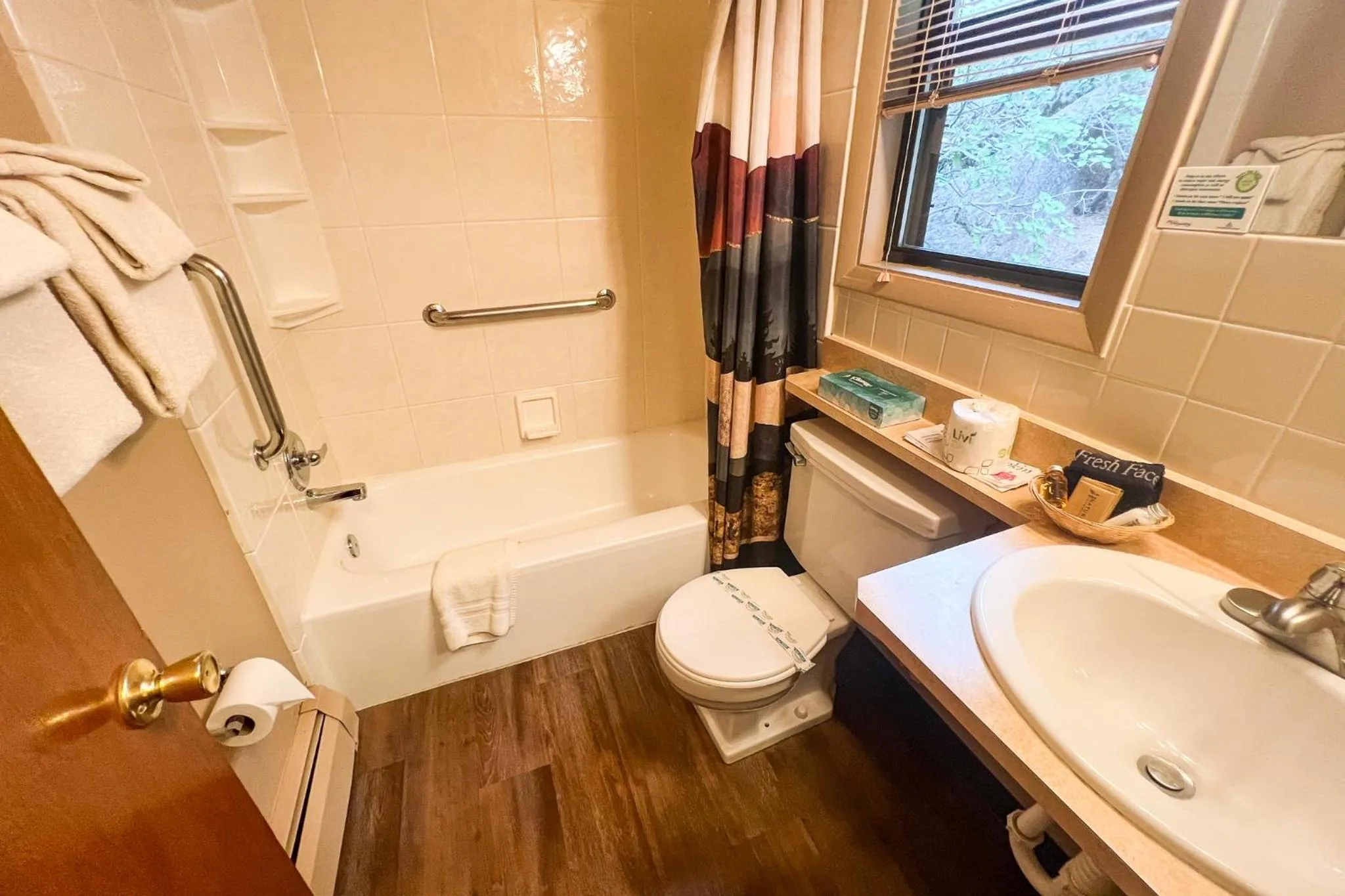 Bathroom in Castle Mountain Lodge