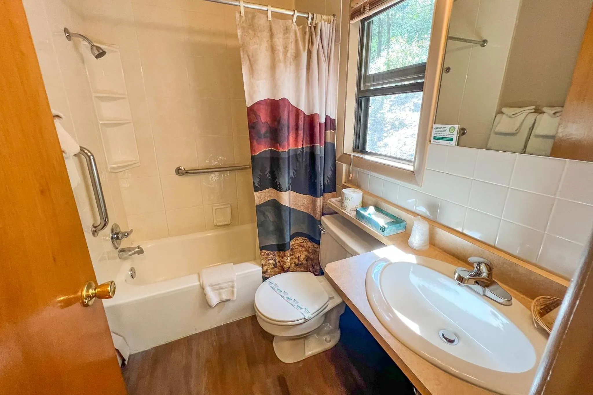 Shower in Castle Mountain Lodge