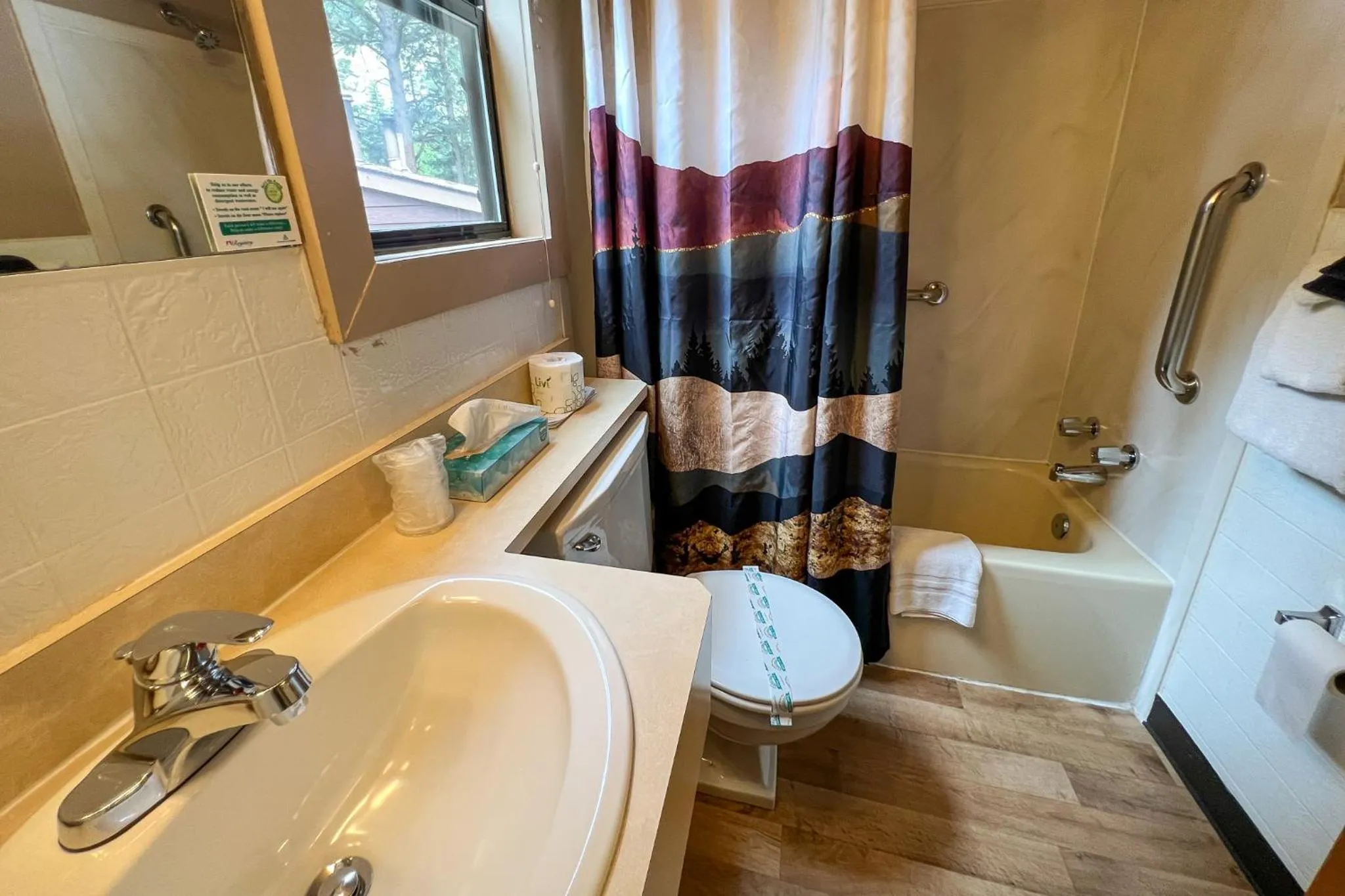 Bathroom in Castle Mountain Lodge