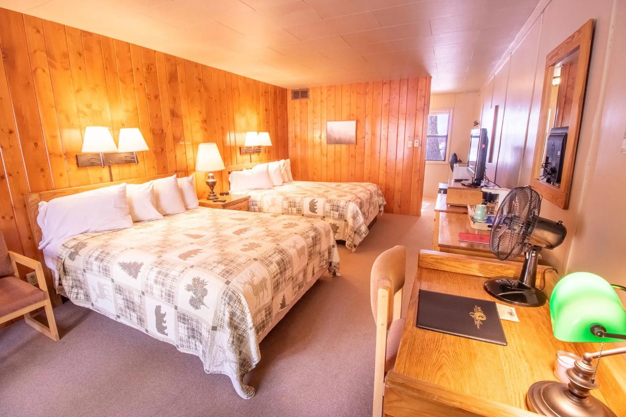 Bed in Castle Mountain Lodge