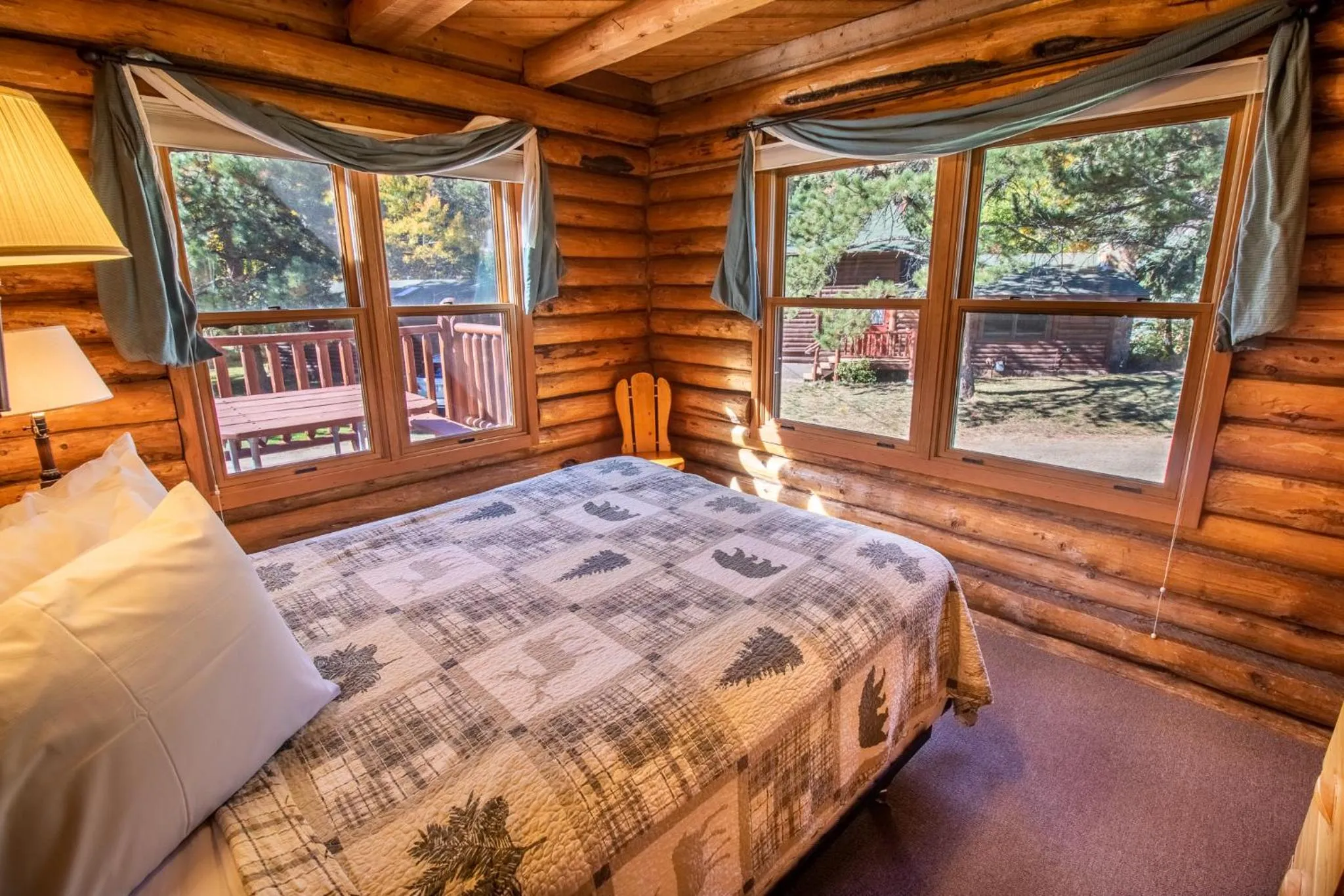 Bed in Castle Mountain Lodge