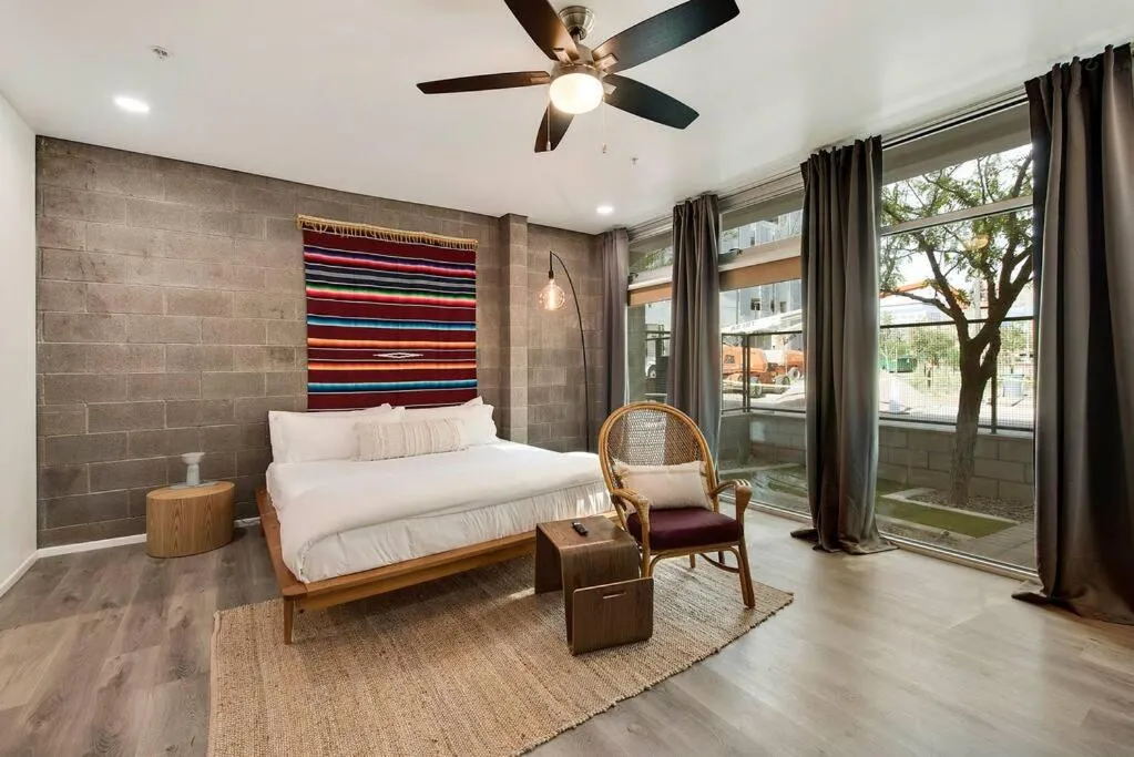 Bed in Tempe Lofty Studios