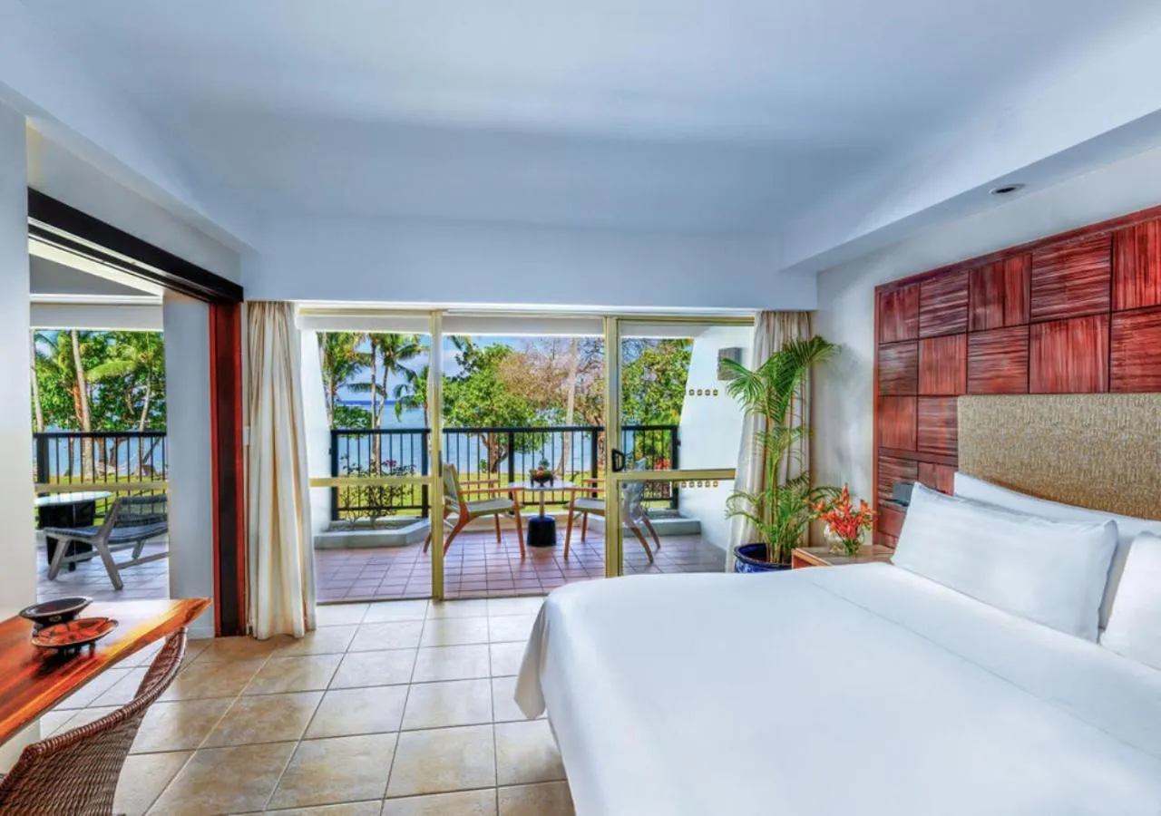 View (from property/room), Bed in Shangri-La Yanuca Island, Fiji