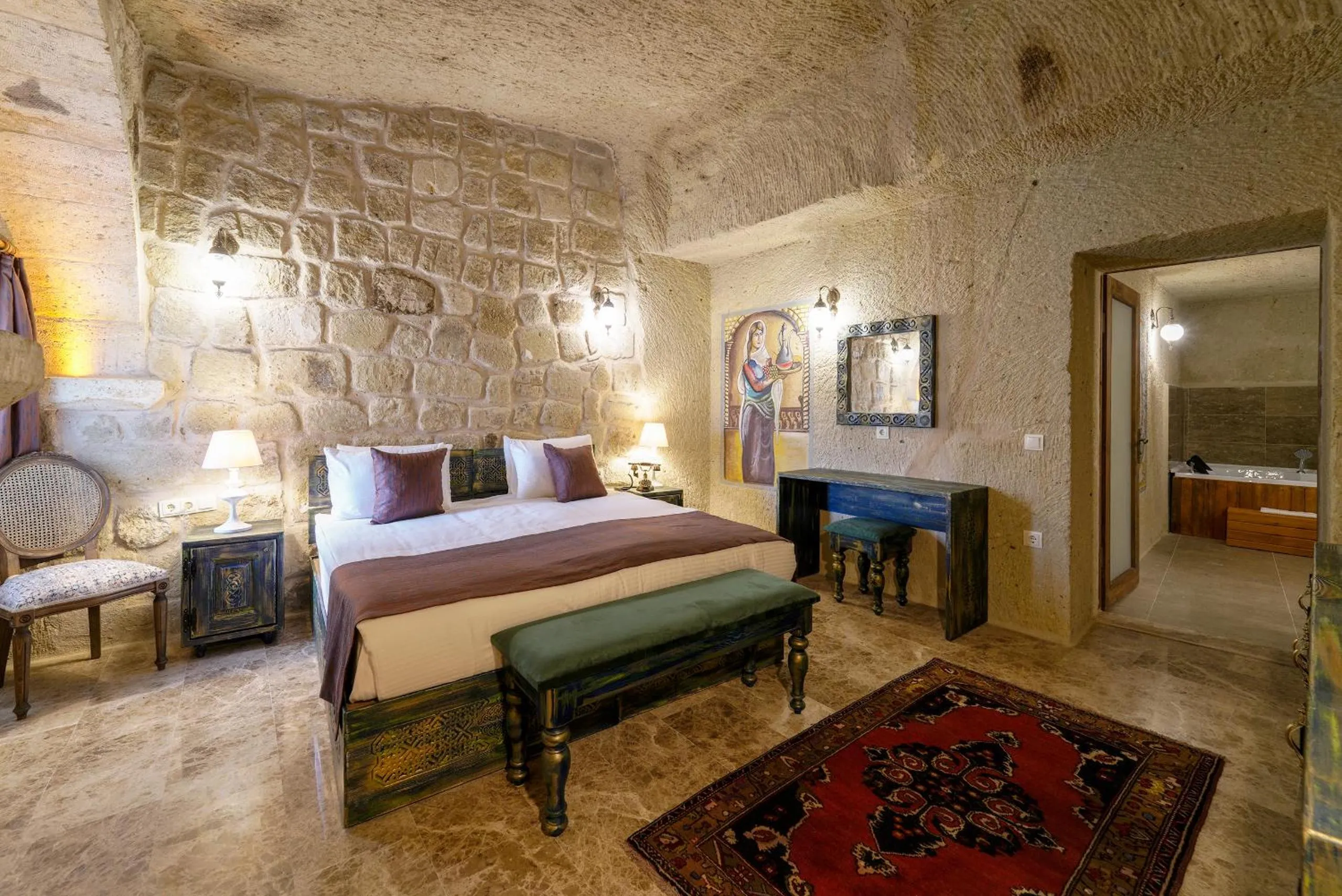 Bed in Doctor's Cave Cappadocia