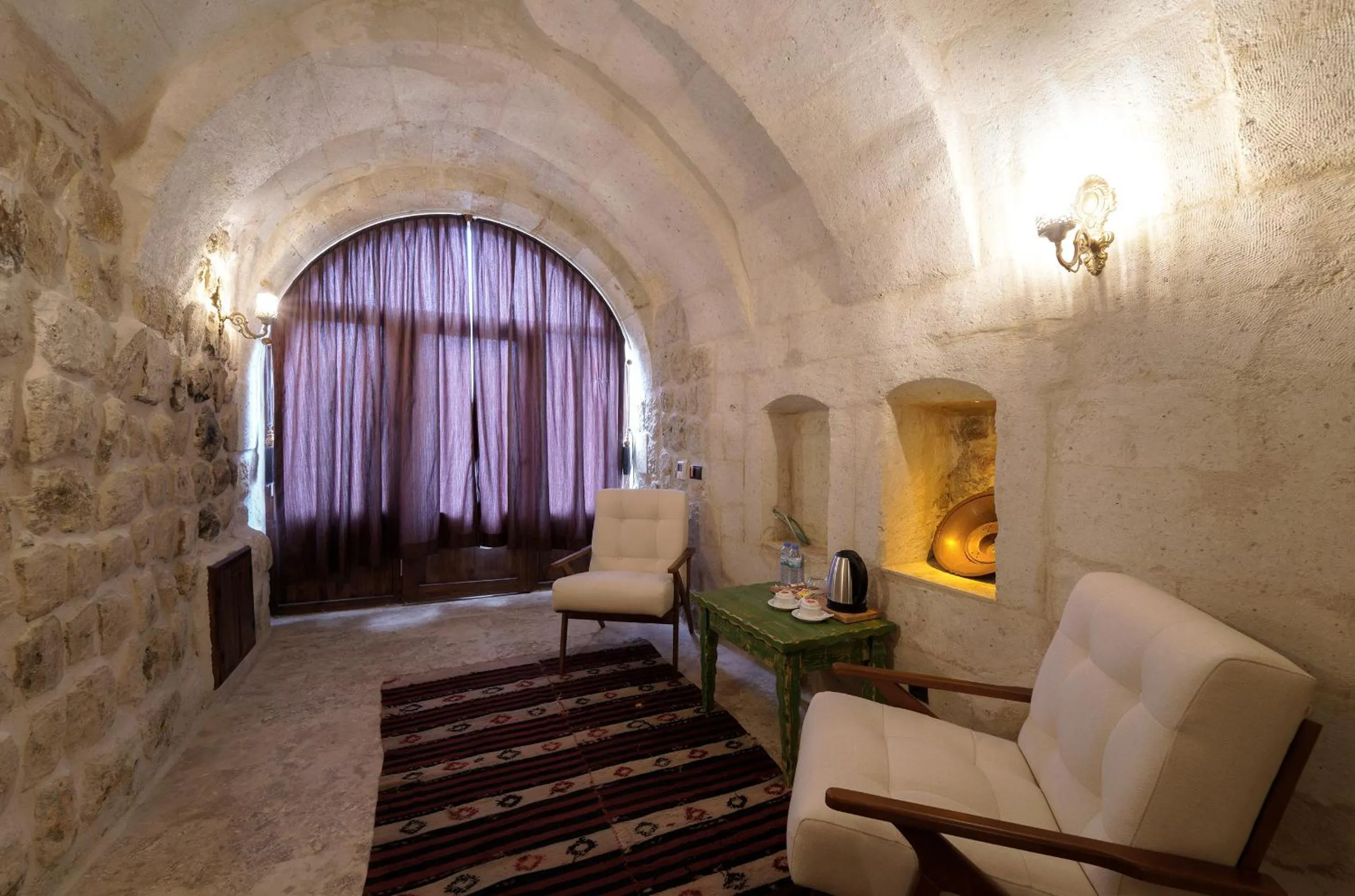 Seating area in Doctor's Cave Cappadocia