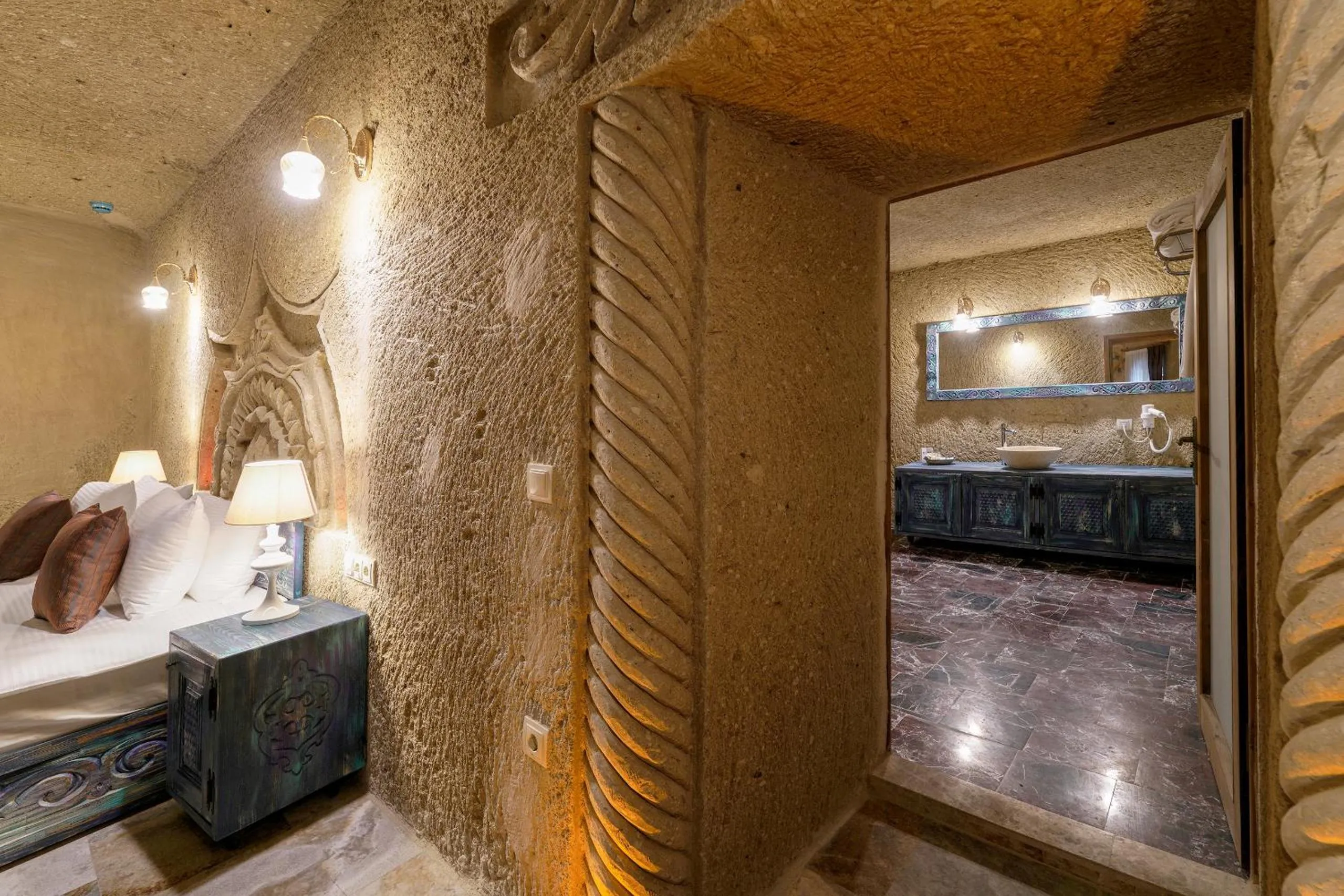 Bed in Doctor's Cave Cappadocia