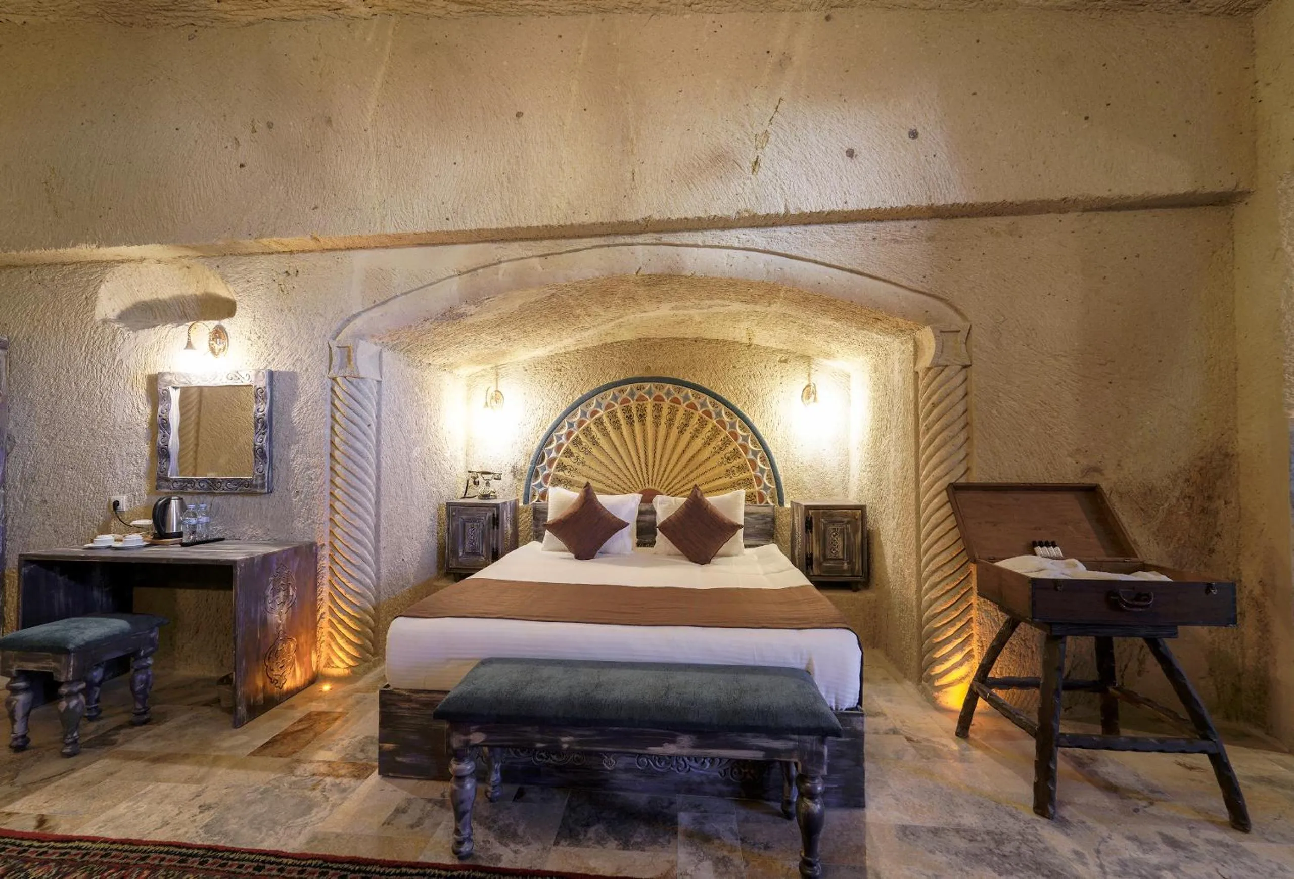 Bed in Doctor's Cave Cappadocia