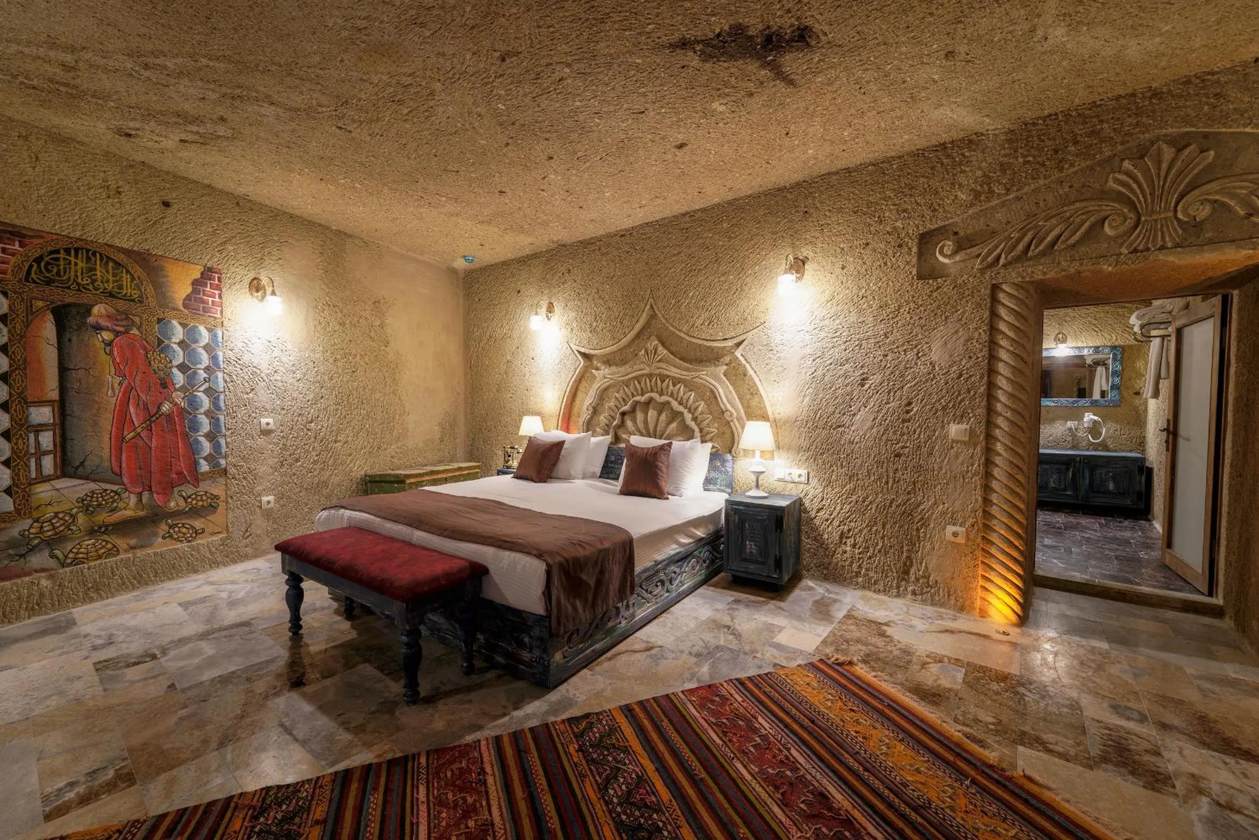 Bed in Doctor's Cave Cappadocia