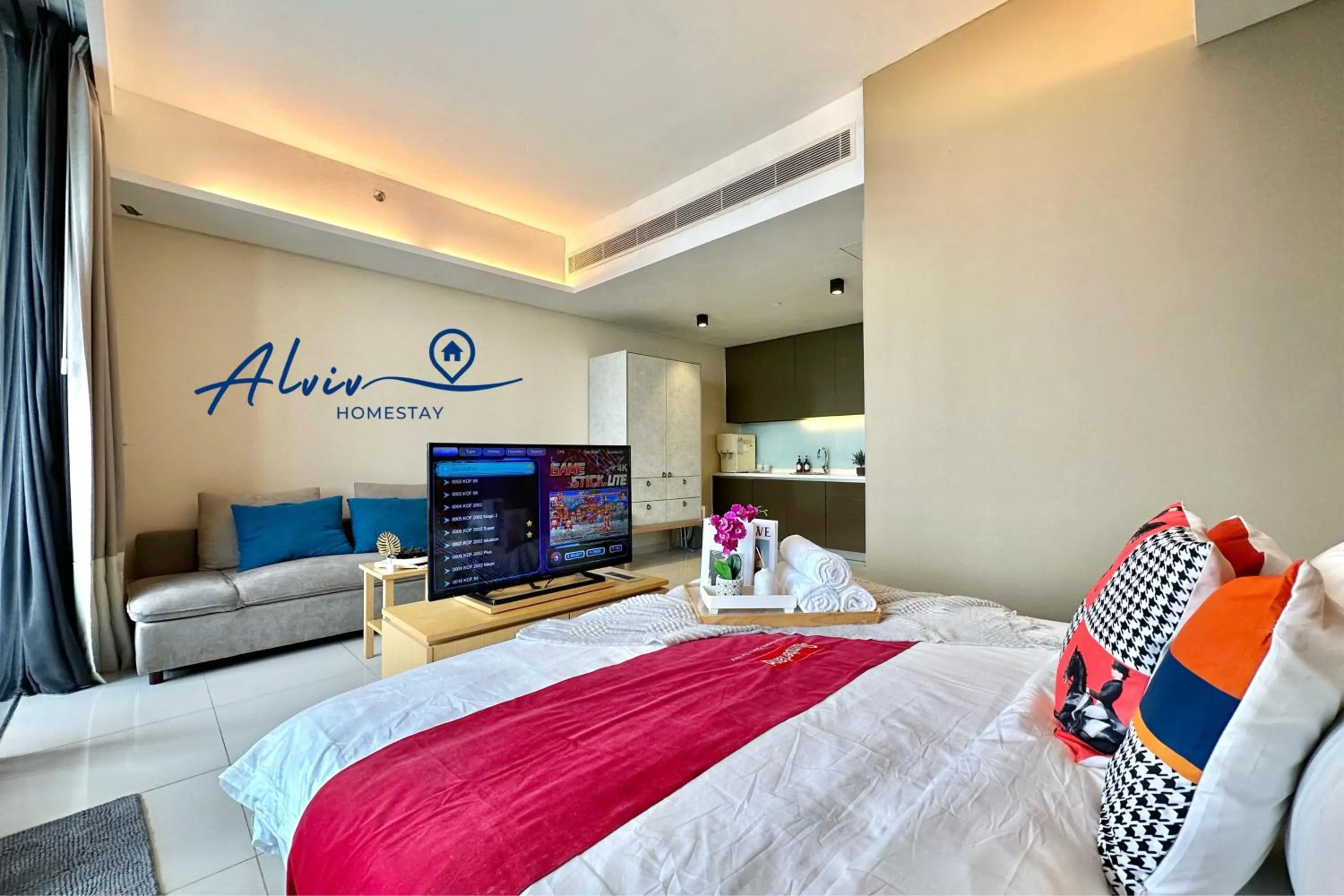 Bed in Alviv 99 Suites I Family Suite I 4-7 pax I 5minsMelakaCruise I JonkerSt