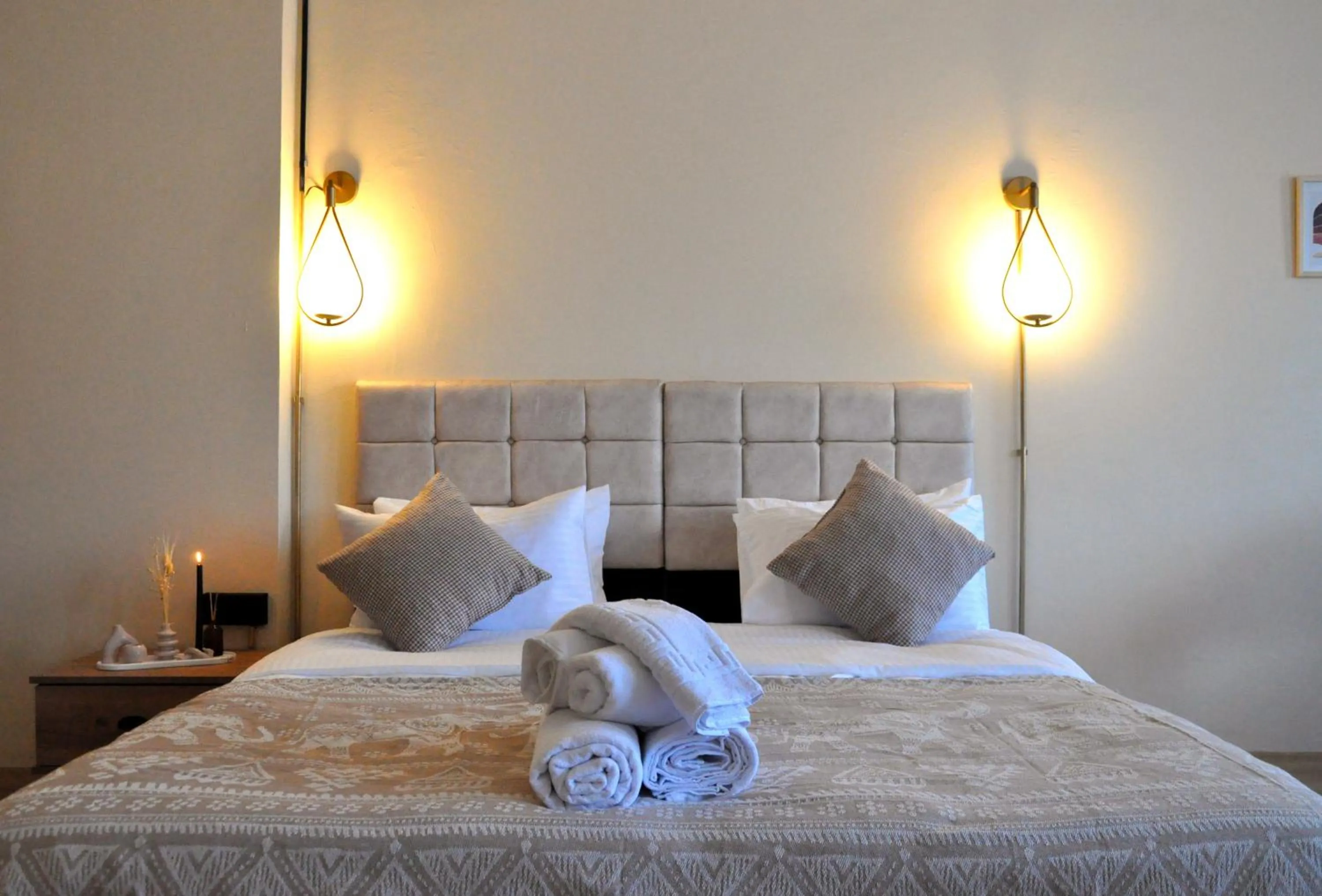 Bed in Golden Door Hotel