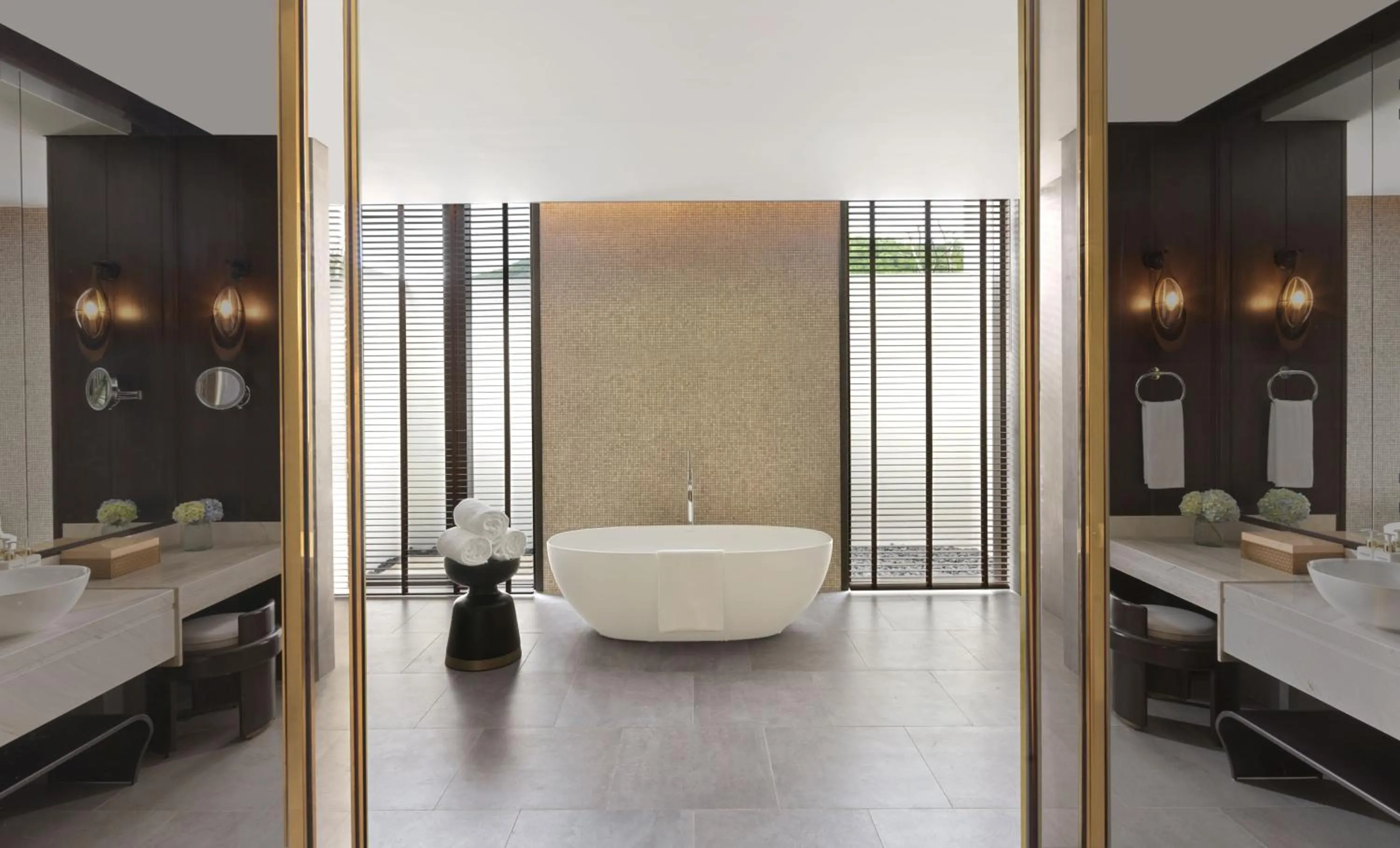 Bathroom, Bed in Gran Meliá Nha Trang