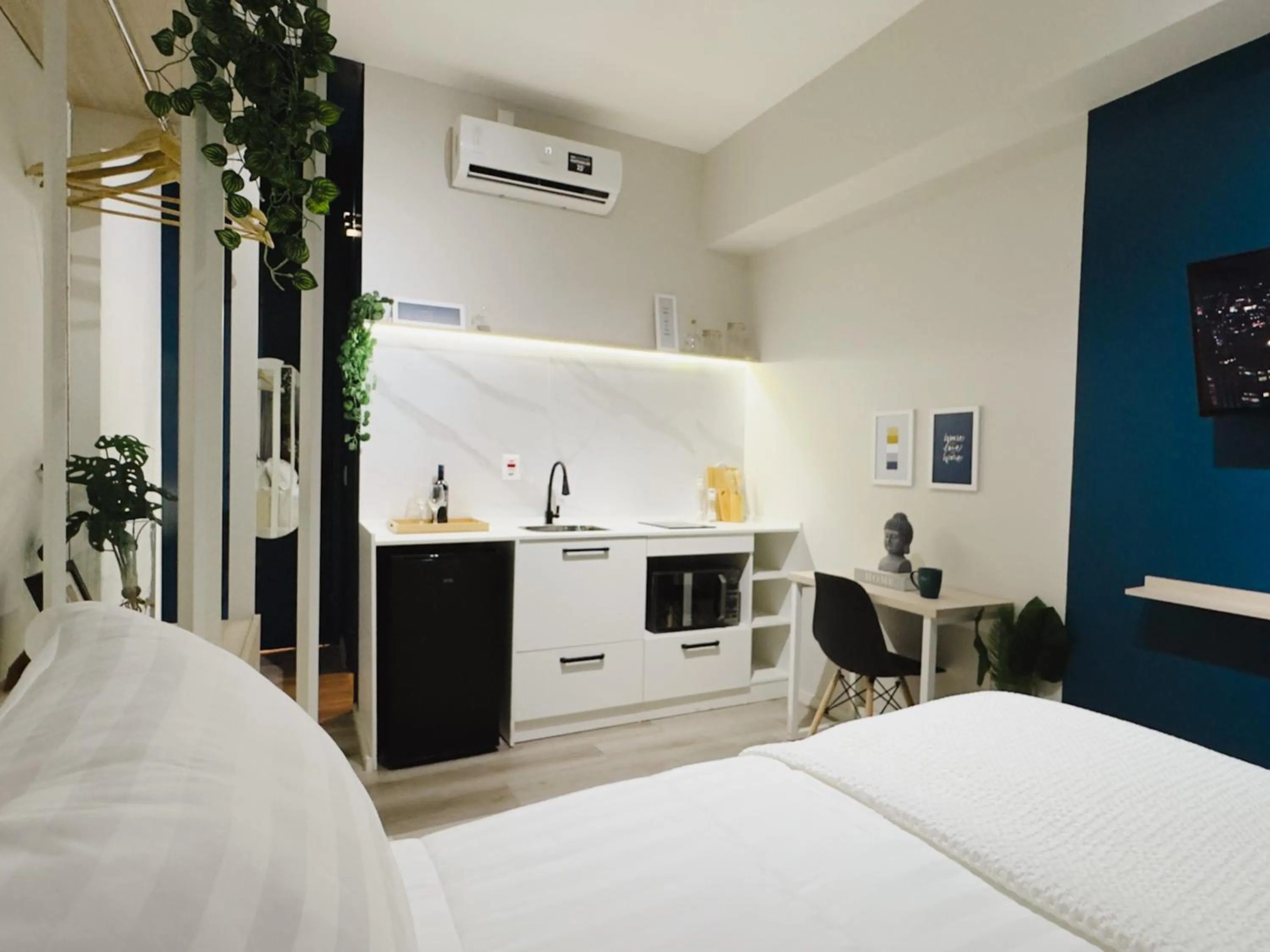 Kitchen or kitchenette, Bed in Apê Metrô Higienópolis Mackenzie