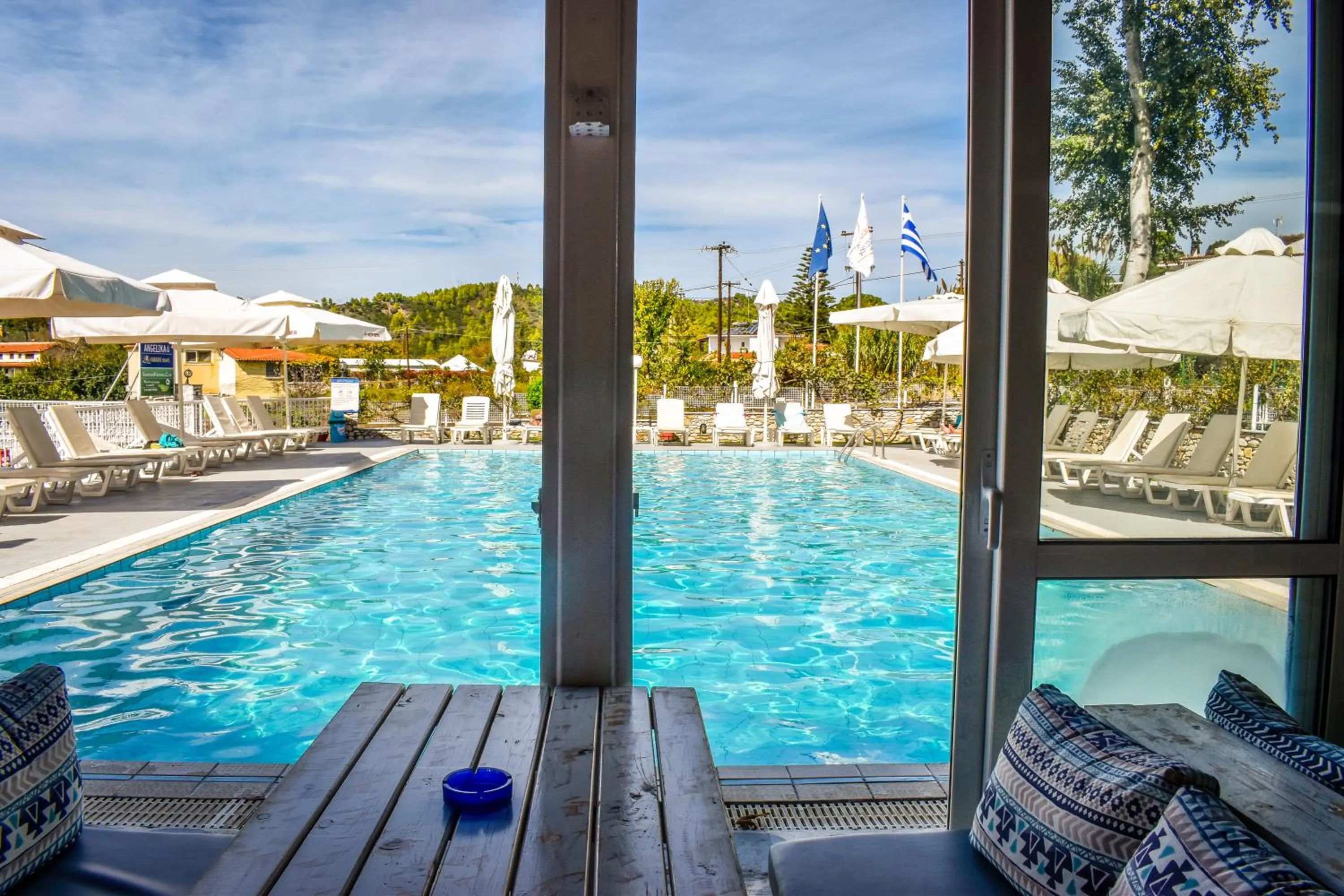 Pool view in Koukias Village