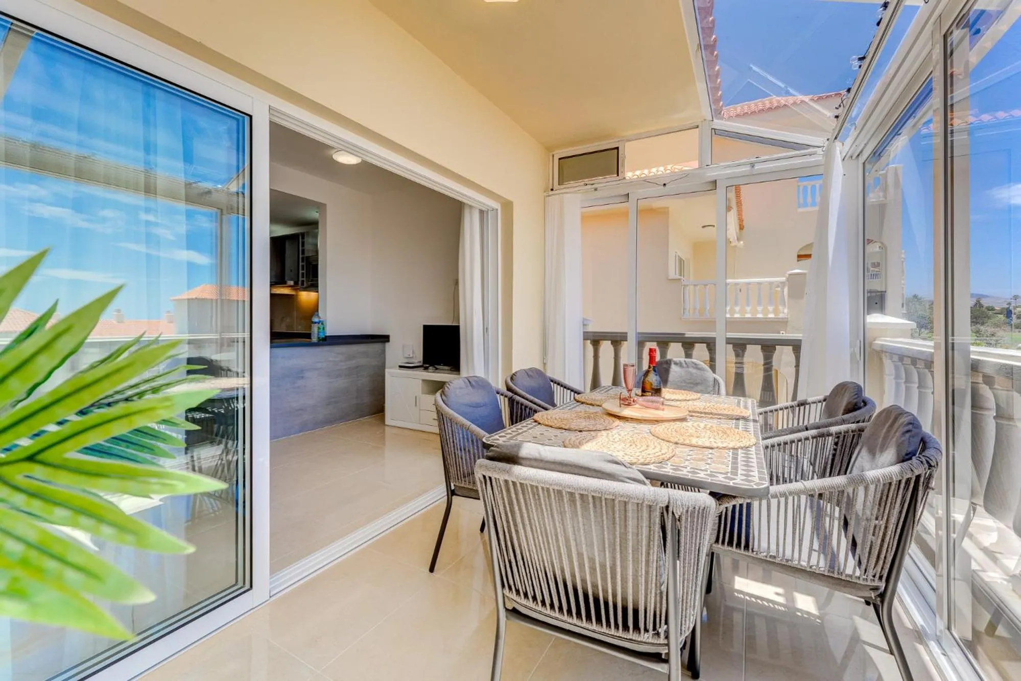 Kitchen or kitchenette in Sea & Green Golf View Duplex Heated POOL