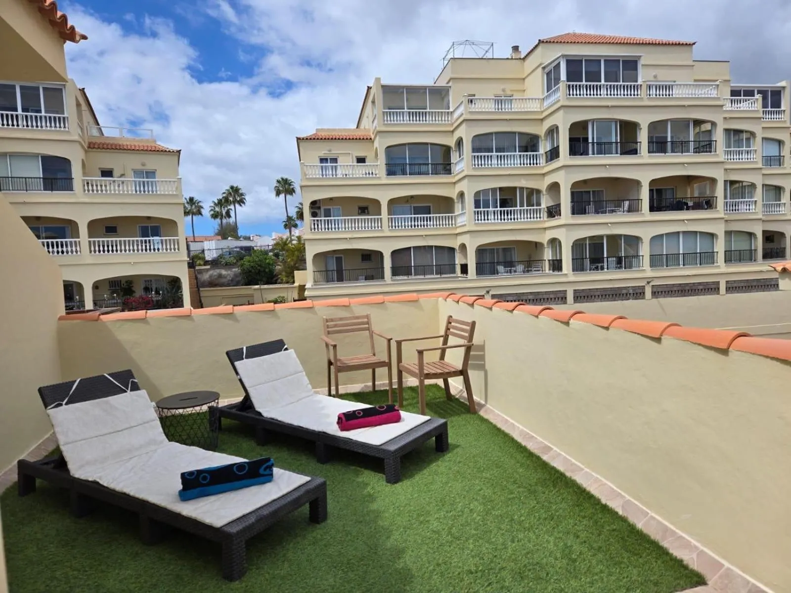 Balcony/Terrace in Sea & Green Golf View Duplex Heated POOL