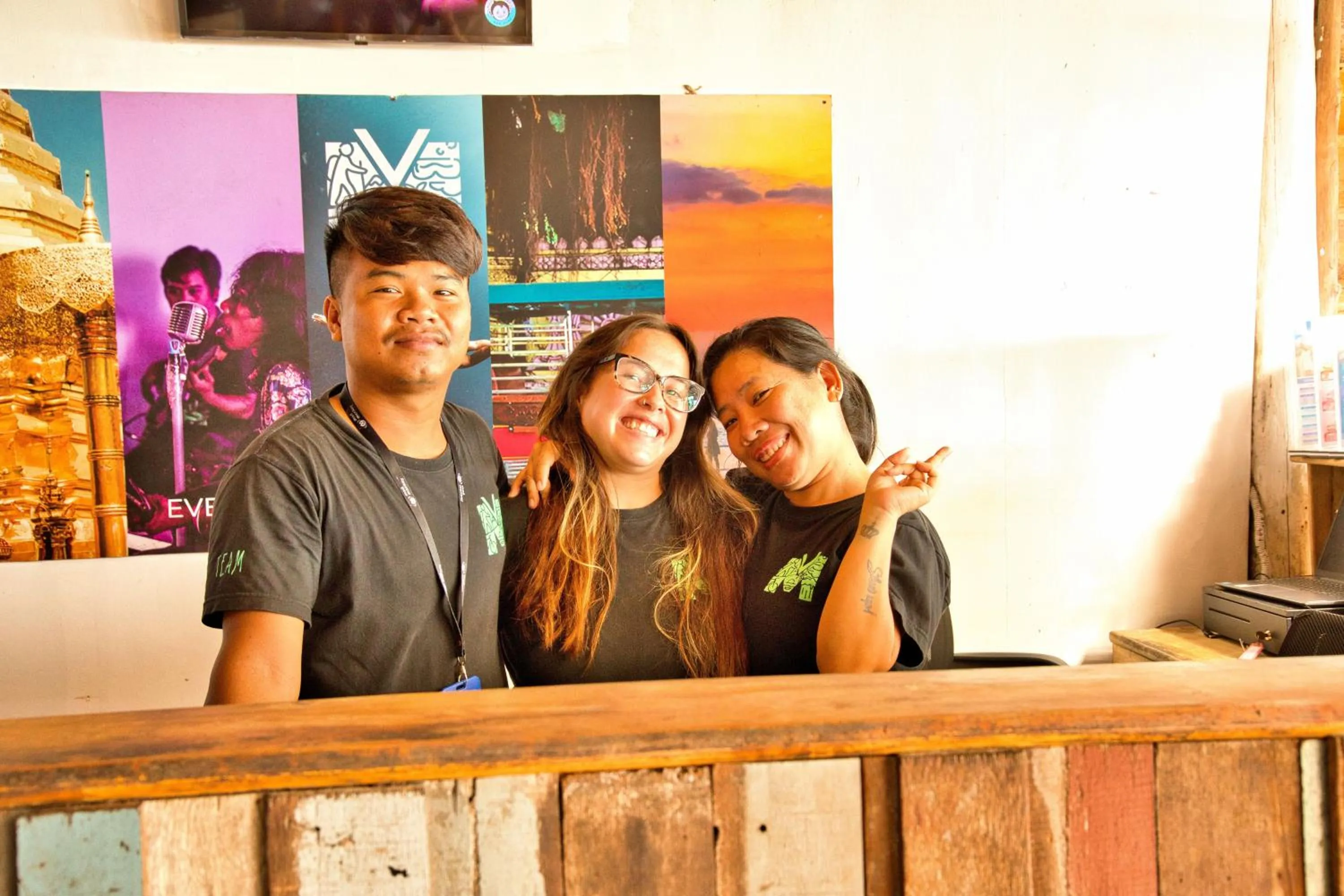 Text overlay in Mad Monkey Koh Rong