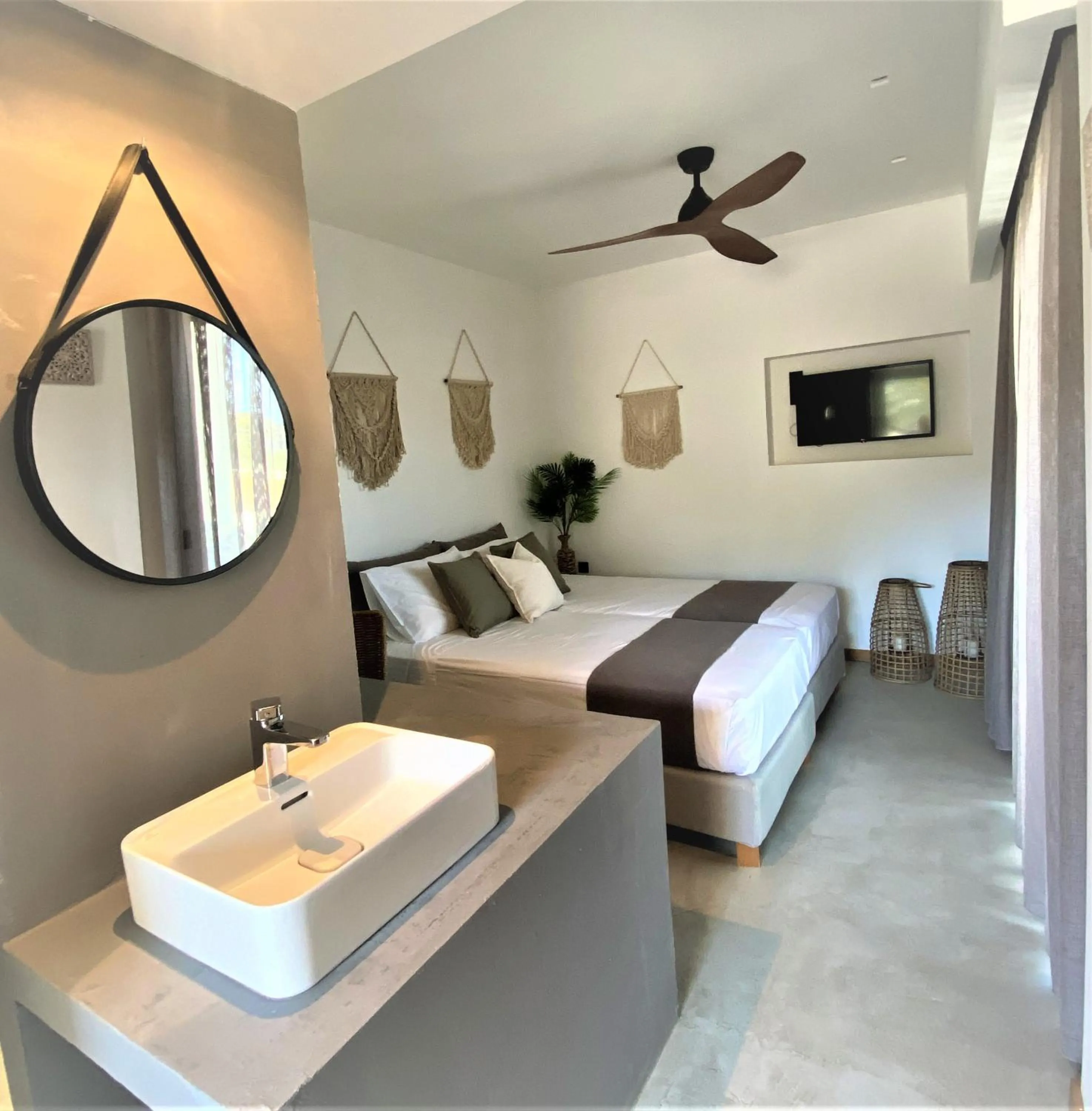 Bed in Helios Beach Hotel & Bungalows