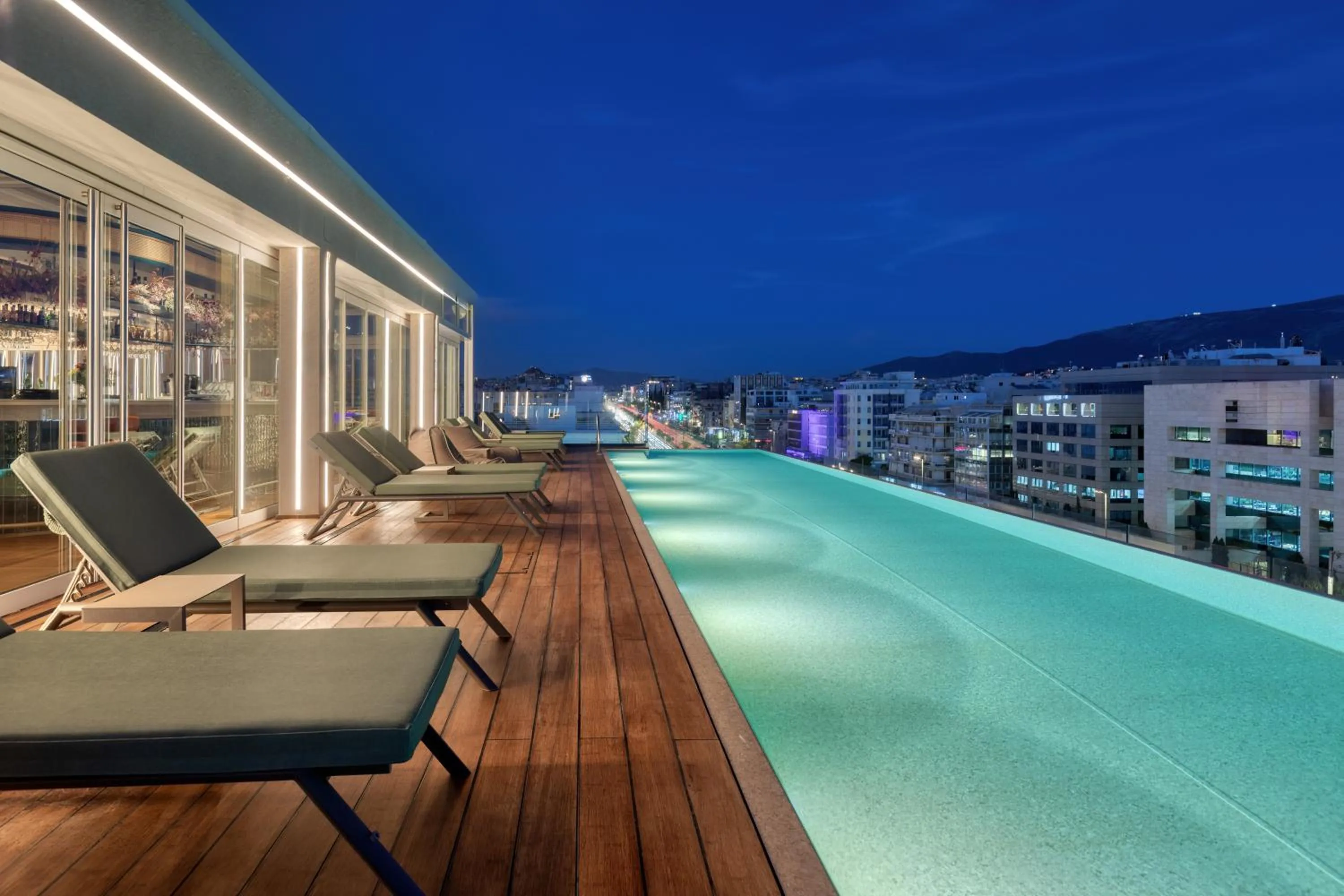 Pool view in Hilton Garden Inn Athens Syggrou Avenue