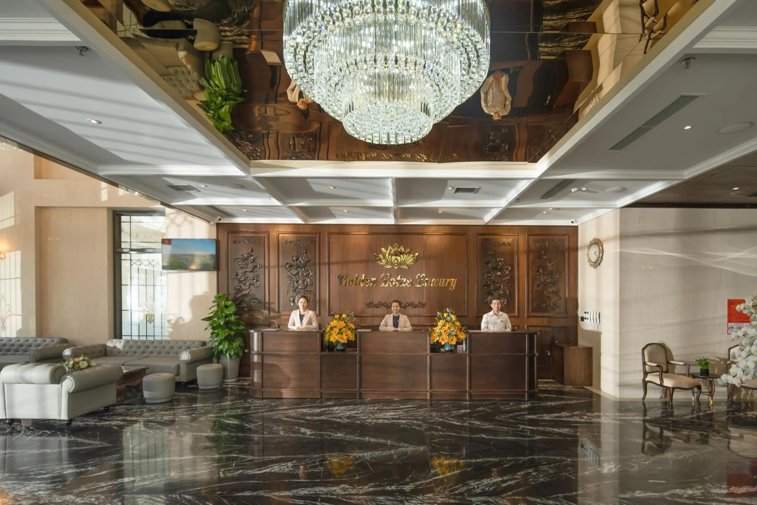 Lobby or reception in Golden Lotus Luxury Hotel Danang - Complimentary Daily Afternoon Tea Lobby or reception in Golden Lotus Luxury Hotel Danang - Complimentary Daily Afternoon Tea