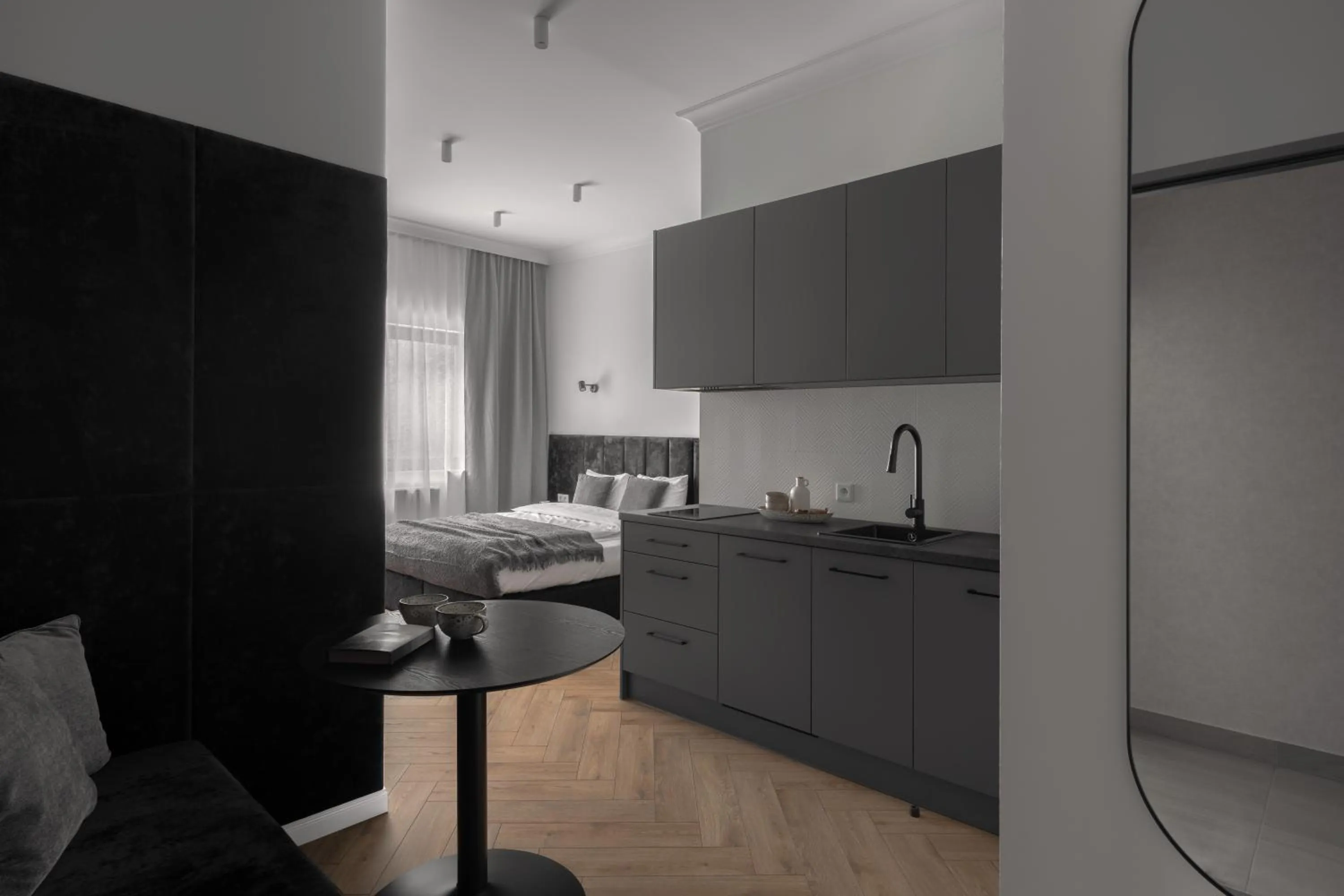 Bed in APARTIO ROOMS Gliwice