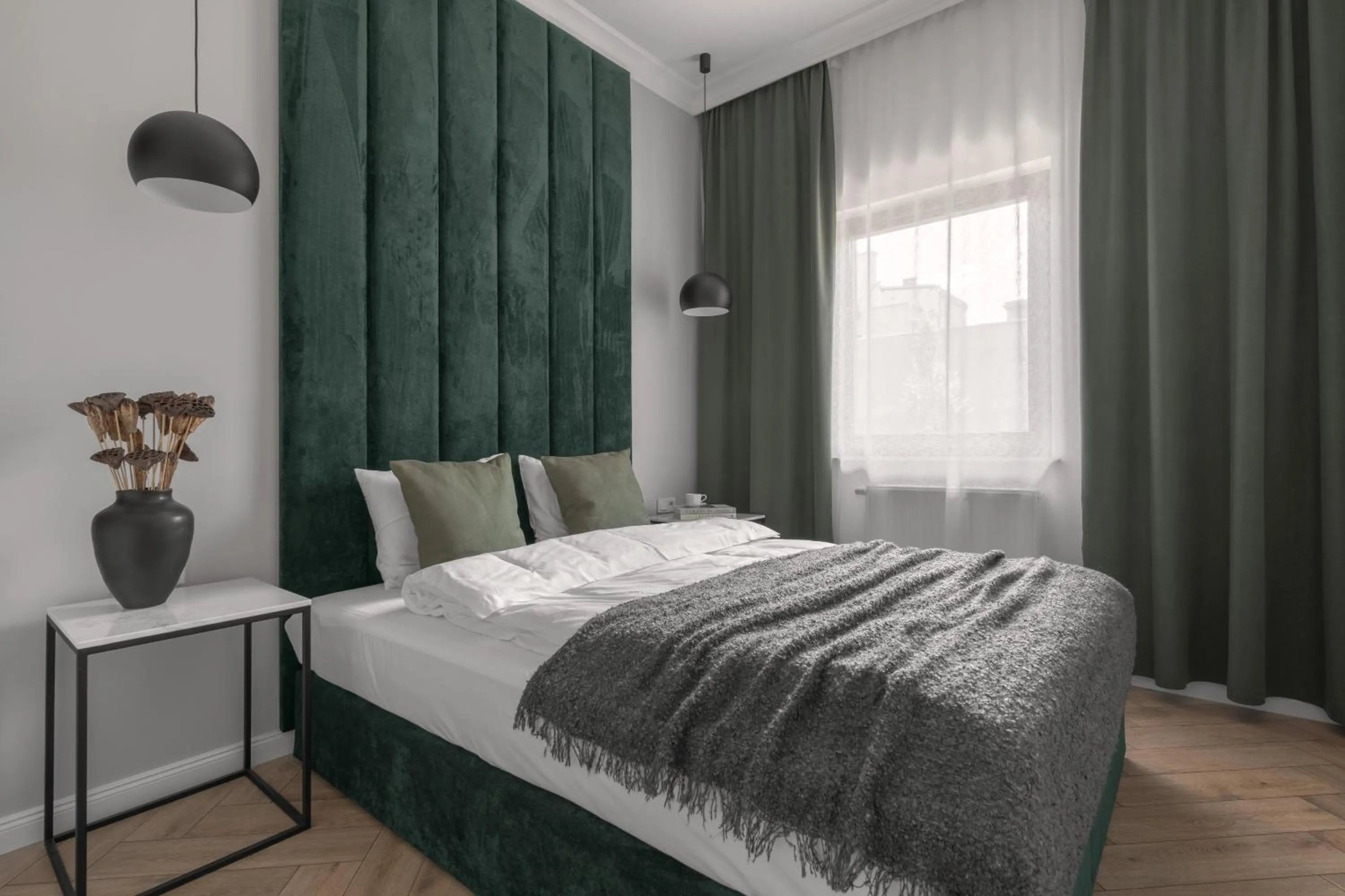 Bed in APARTIO ROOMS Gliwice