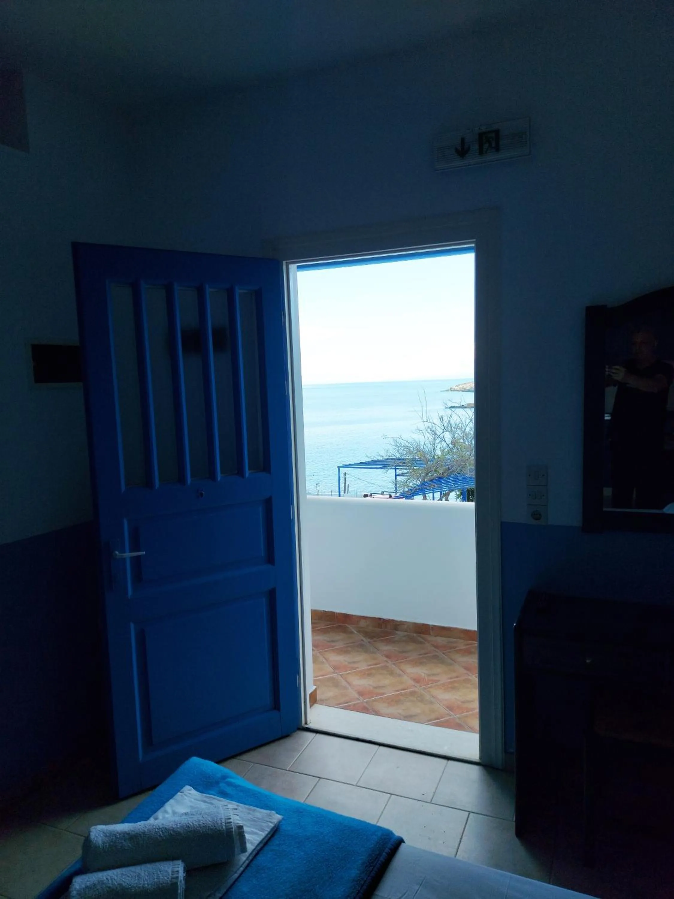 Balcony/Terrace, Bed in Aigaio View Studios & Rooms