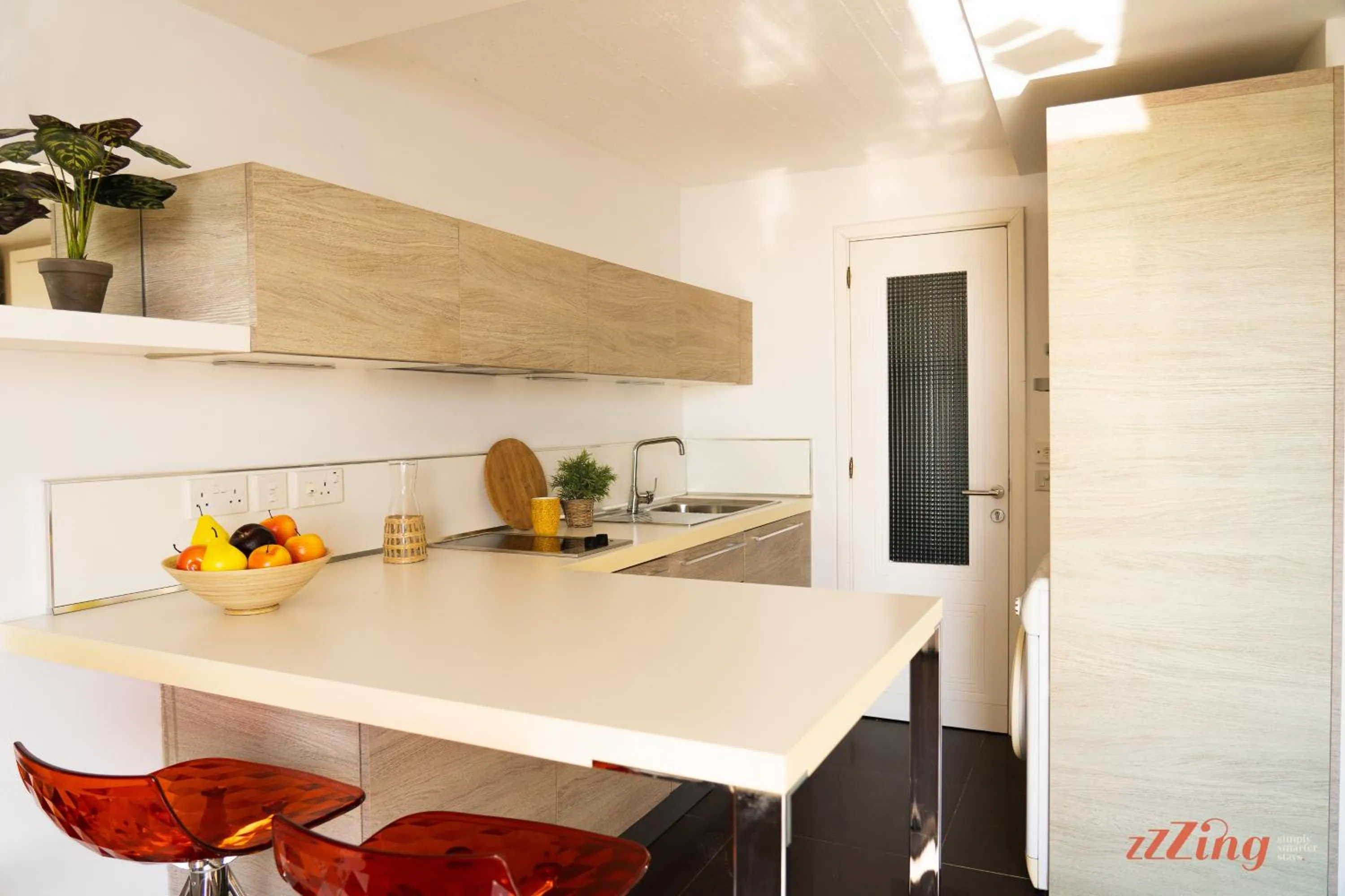 Kitchen or kitchenette in Seafront Studio with Stunning Terrace - Sliema, Malta