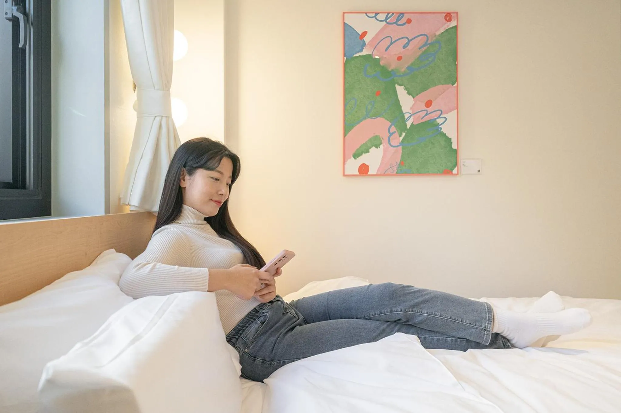 Bed in Anook Hotel Guri