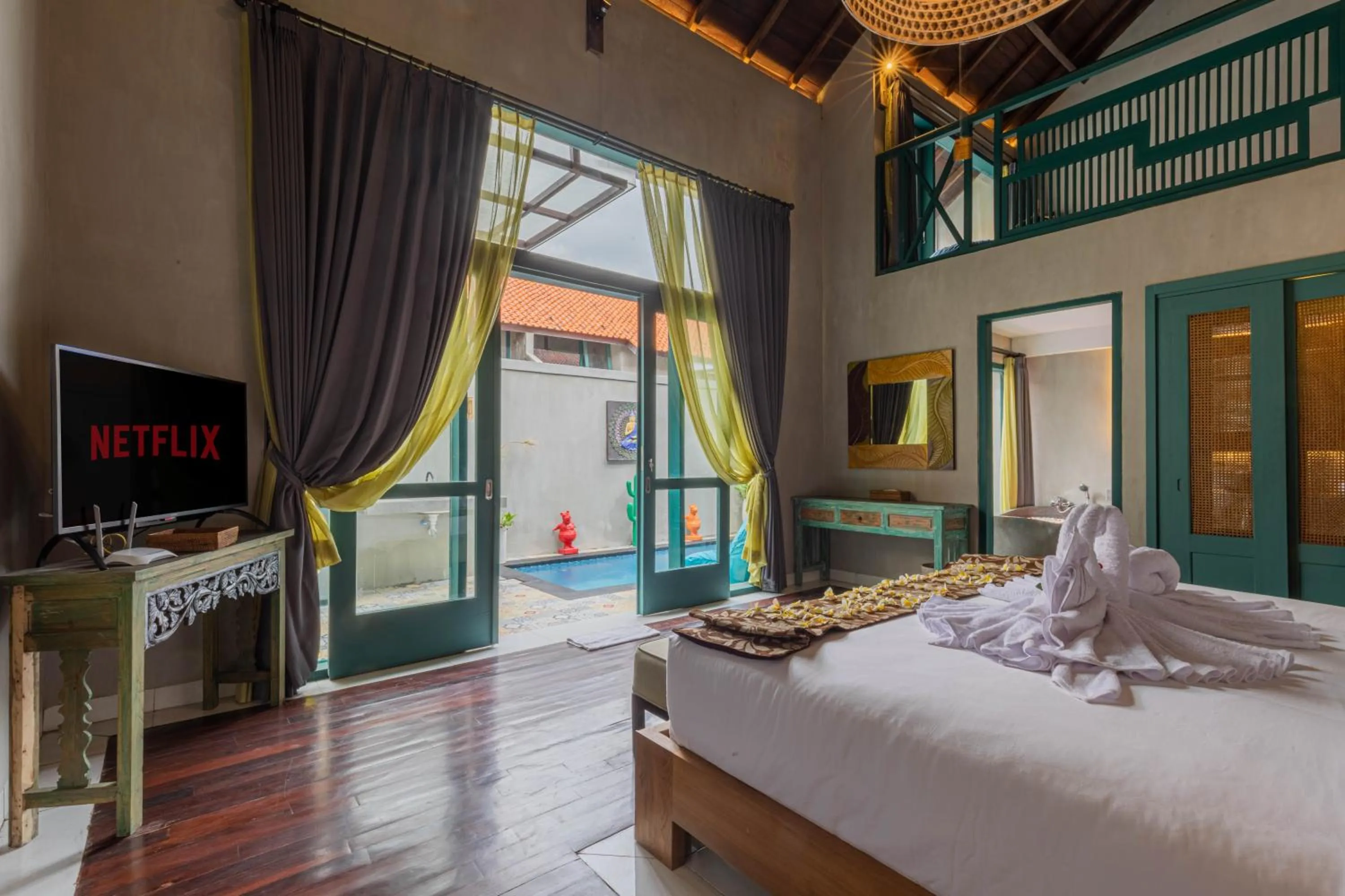 Bedroom, Bed in The Reward Villas Kerobokan