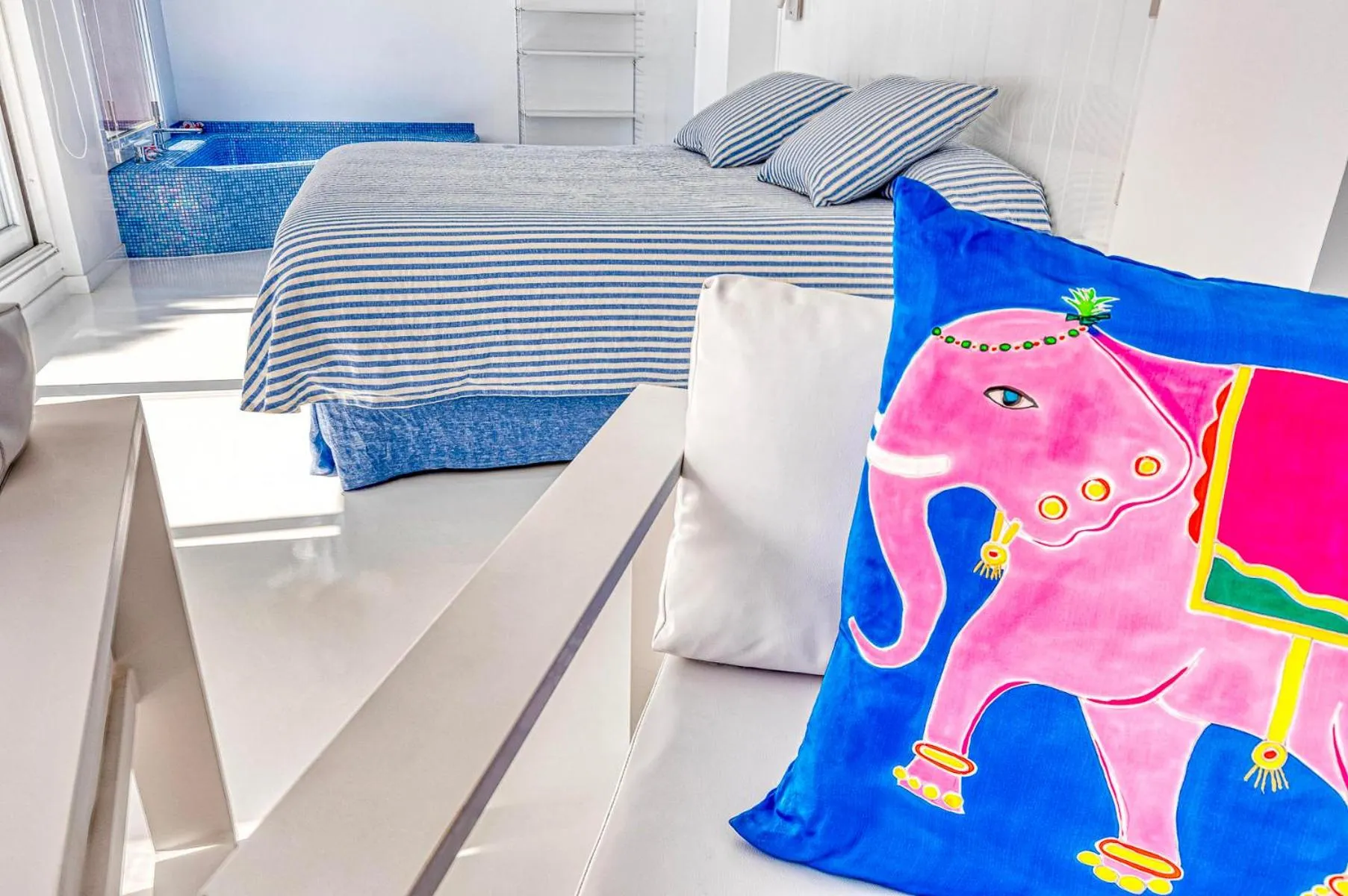 Bed in The Pink Elephant Hotel