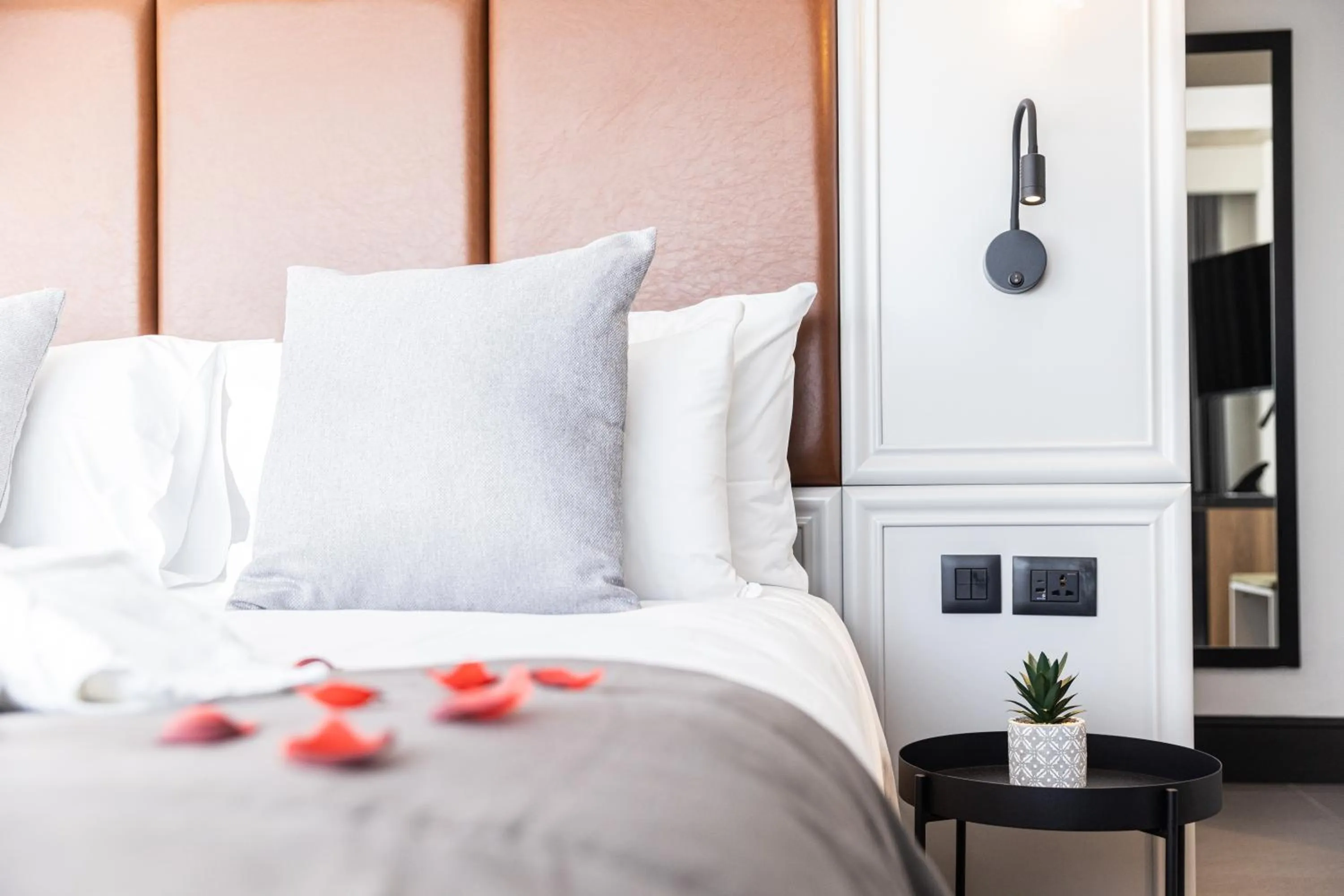 Decorative detail, Bed in The Londoner Hotel Sliema