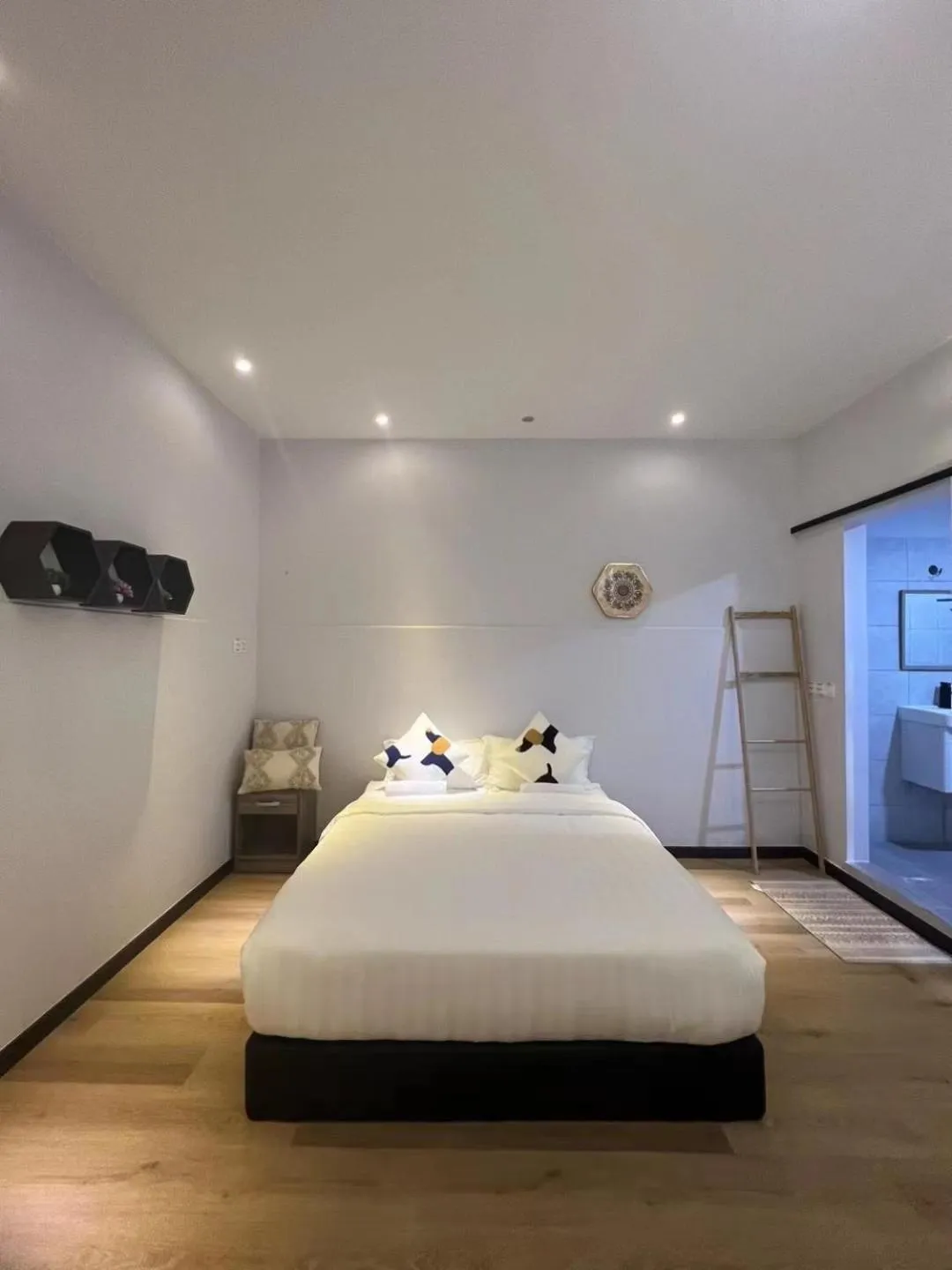 Bed in ocean village