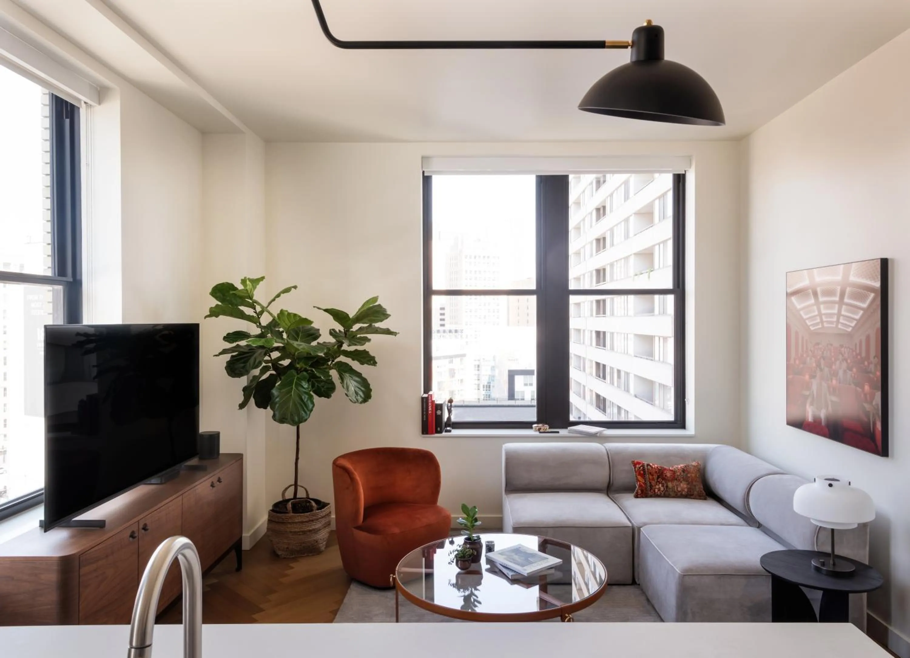 Living room in ROOST Detroit