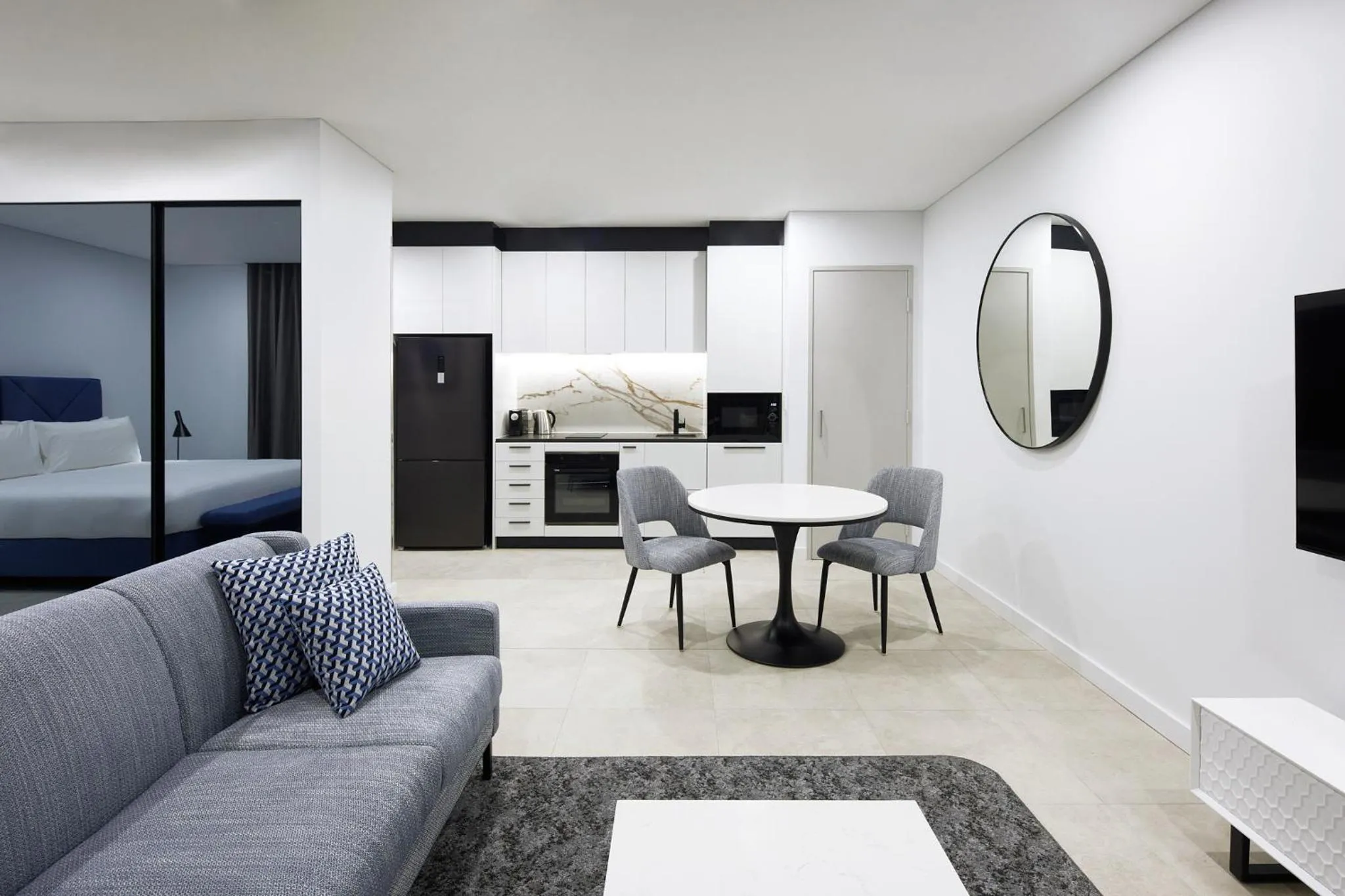 Living room in Meriton Suites Liverpool