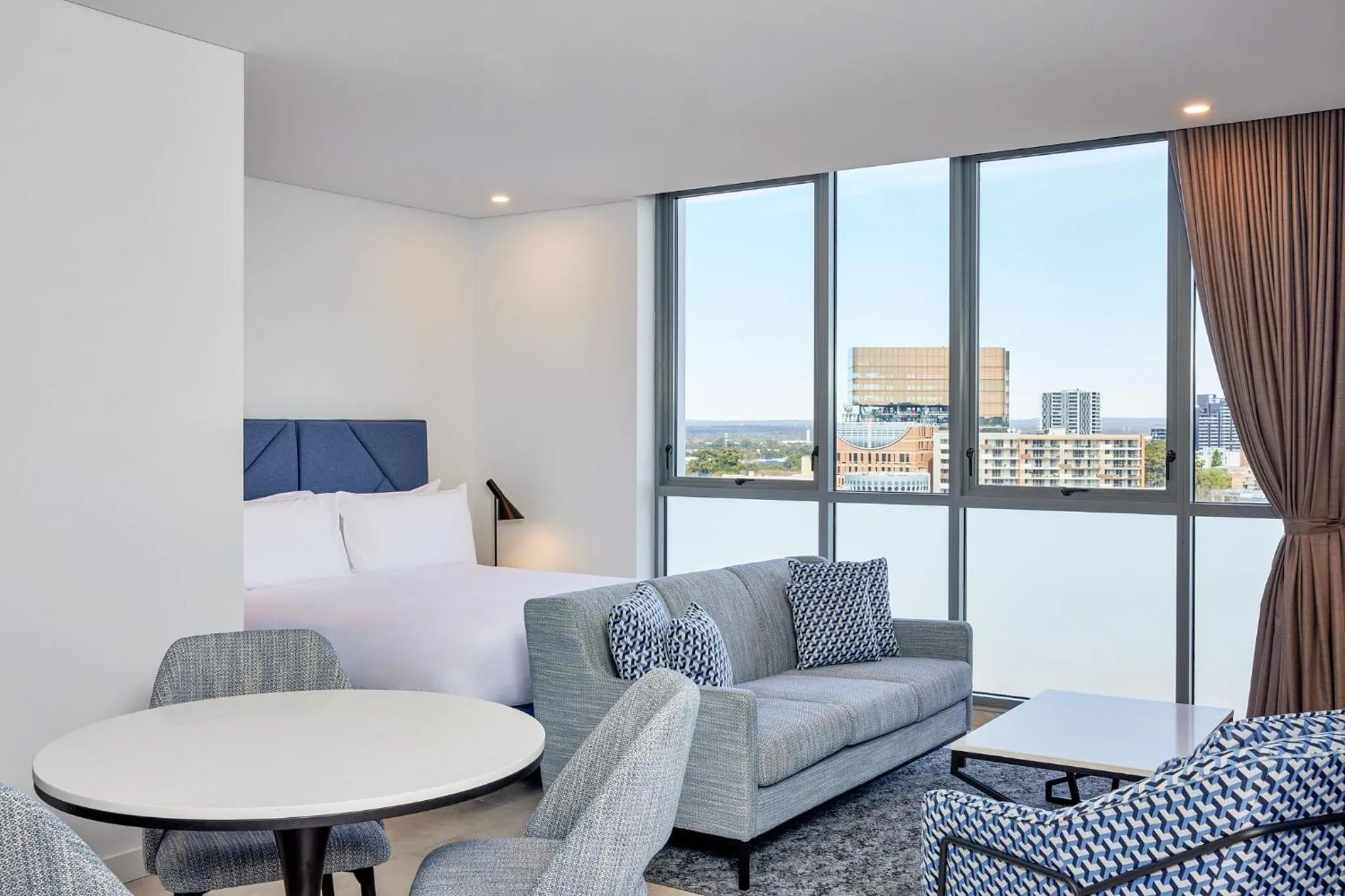 Bed in Meriton Suites Liverpool