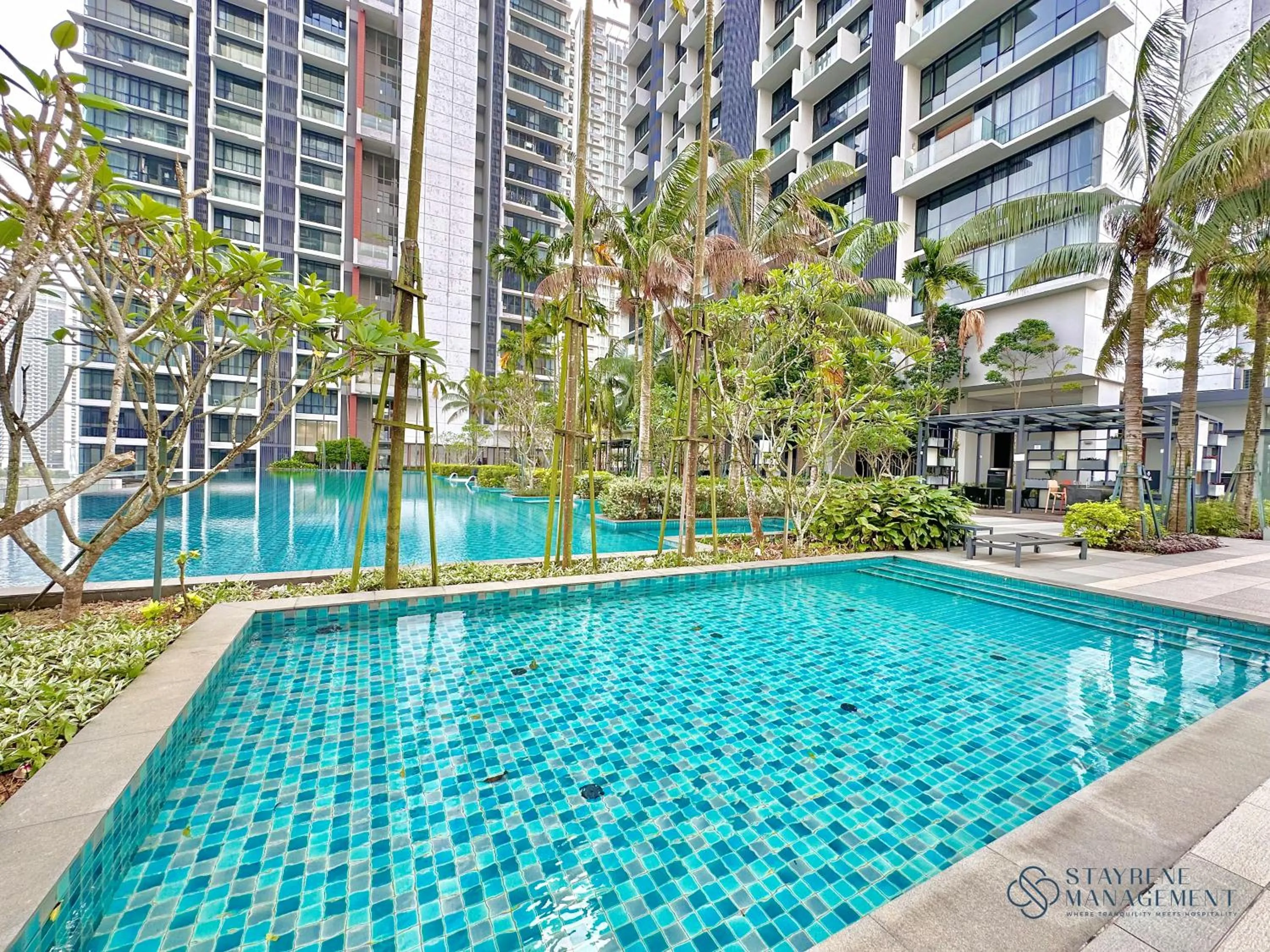 Swimming pool in Grand Medini Residence Nusajaya by Stayrene