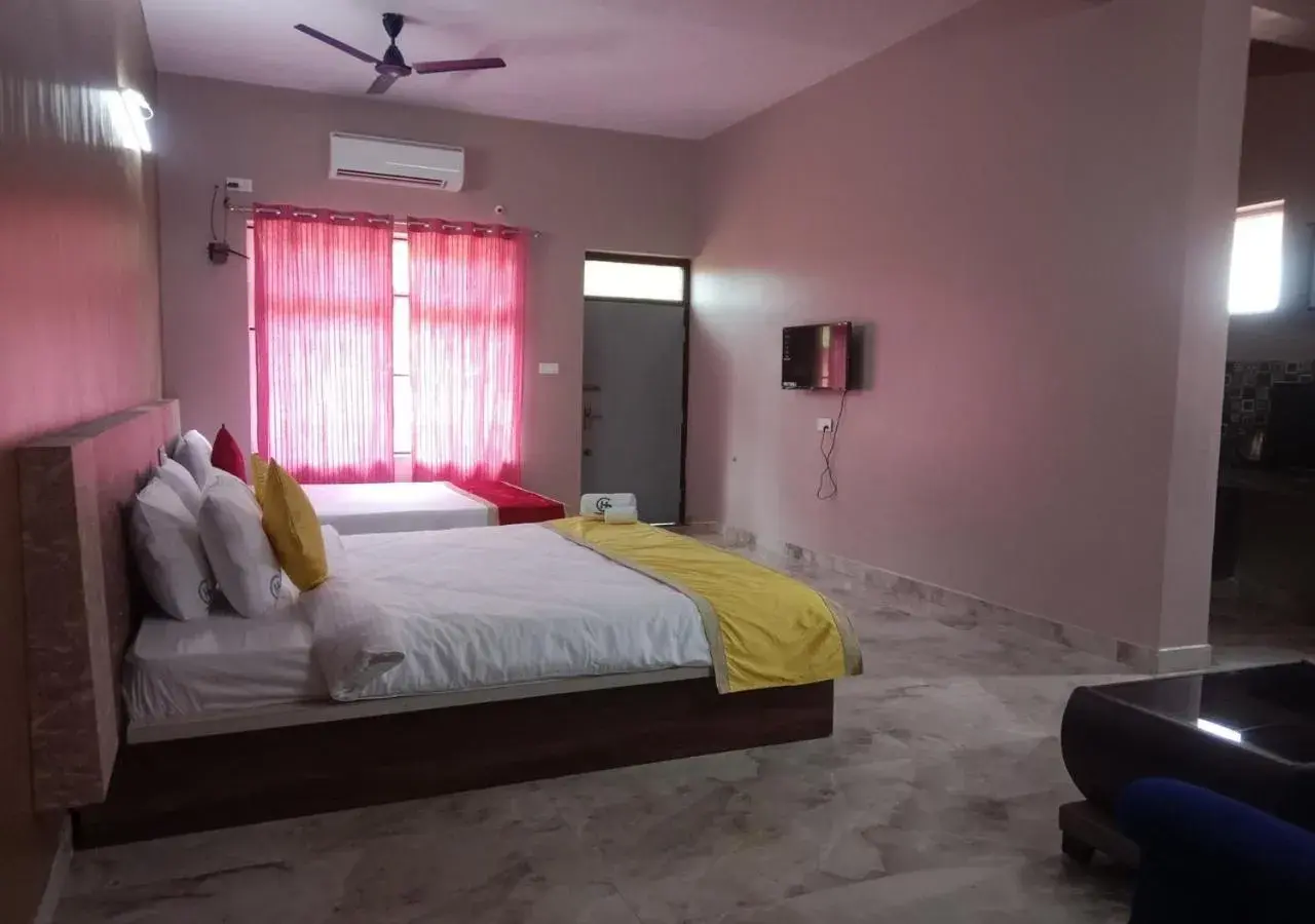 Bed in Hotel Golden Heights Gokarna Bed in Hotel Golden Heights Gokarna