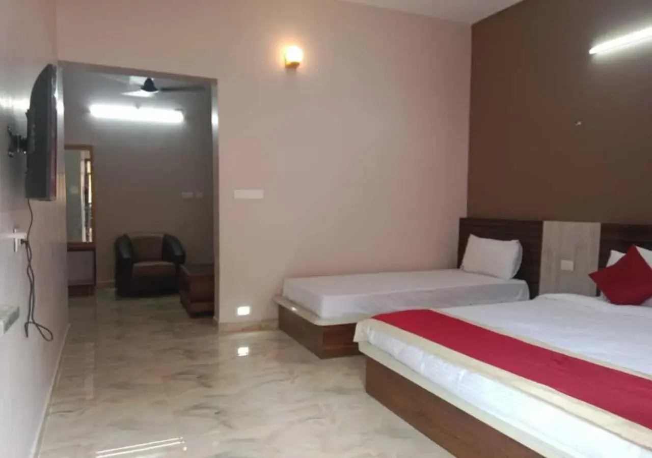 Bed in Hotel Golden Heights Gokarna Bed in Hotel Golden Heights Gokarna