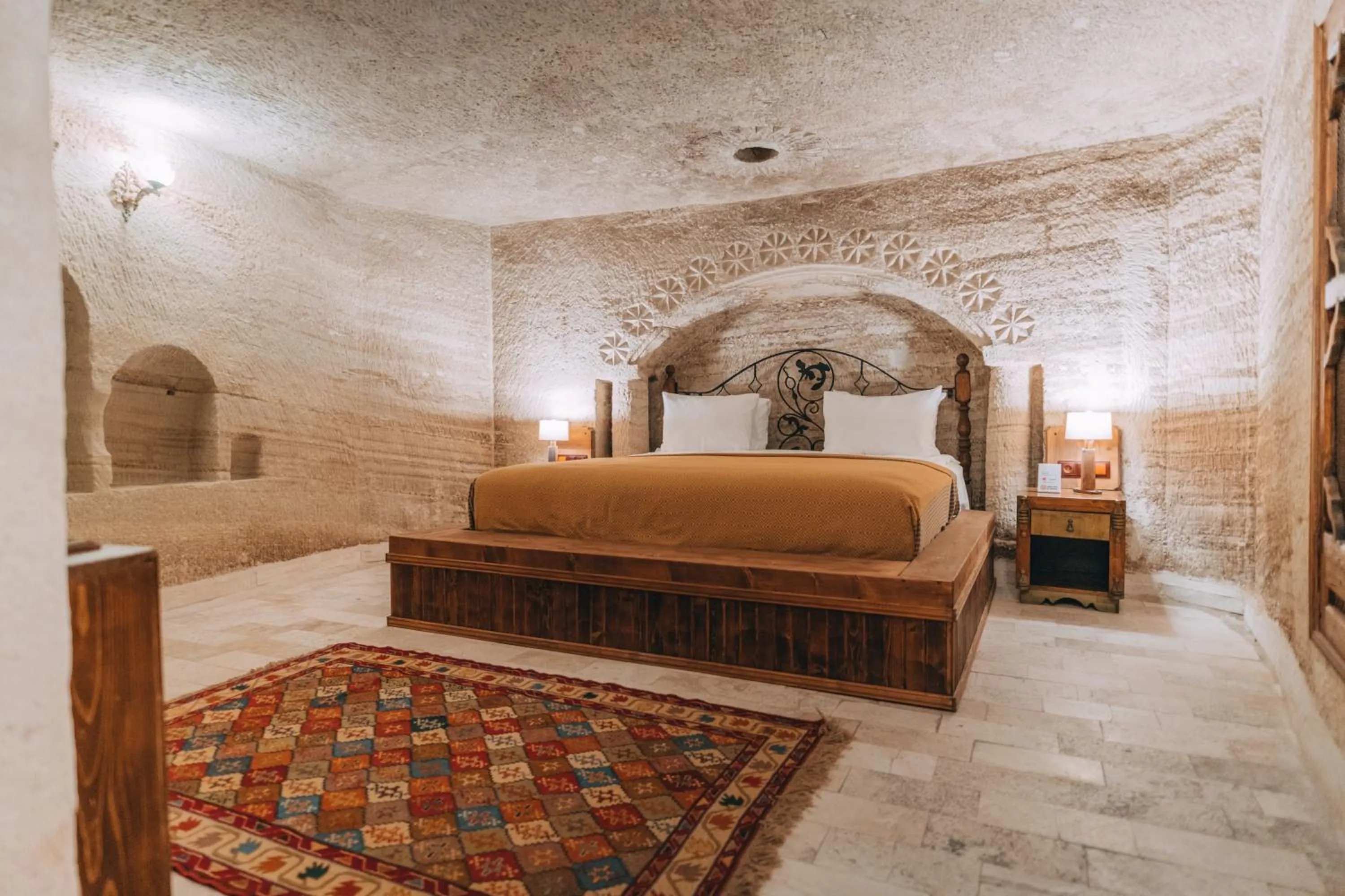 Bed in Sora Cave Hotel