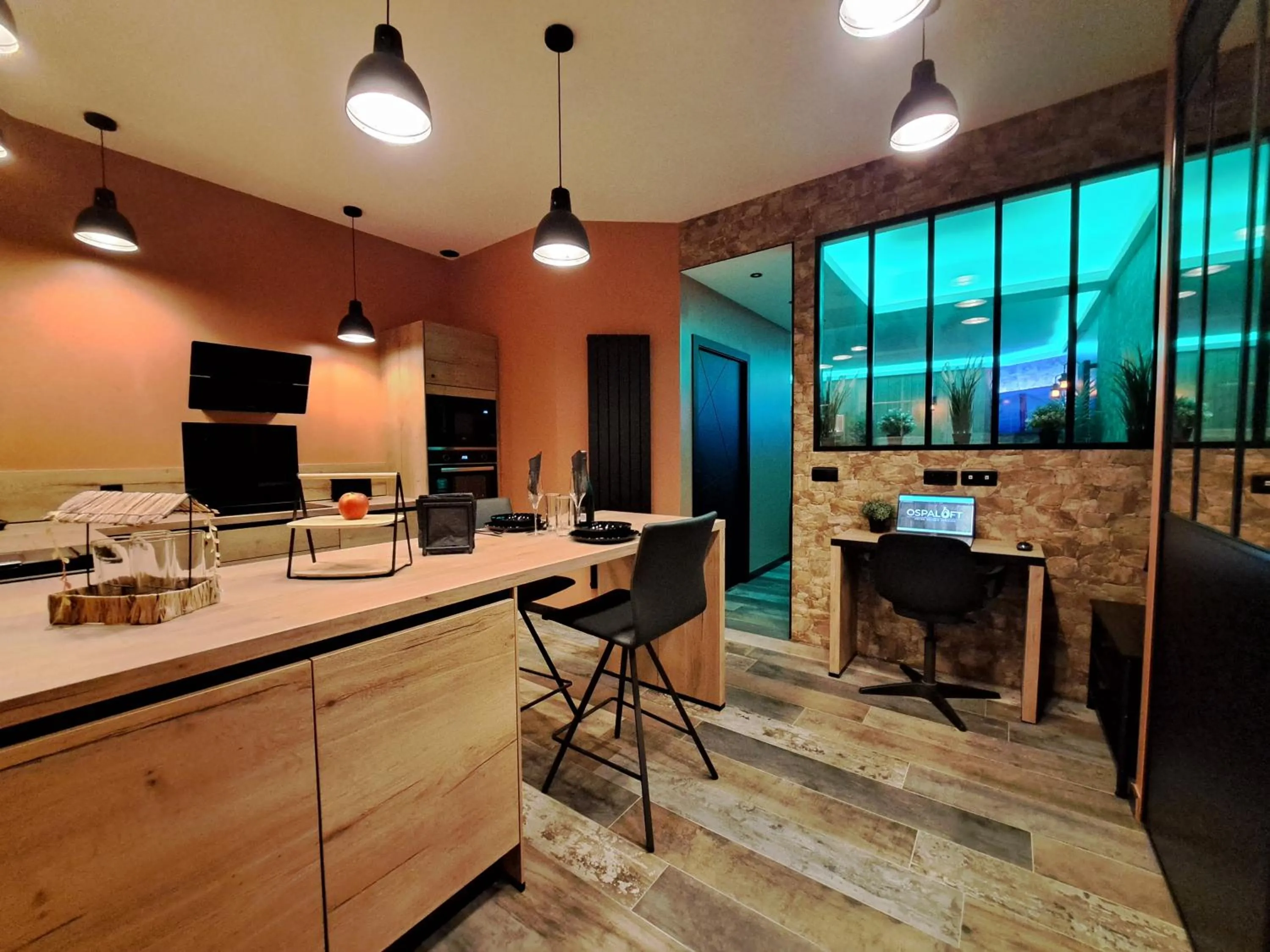 Seating area in Ospaloft, meublé haut de gamme avec spa privatif