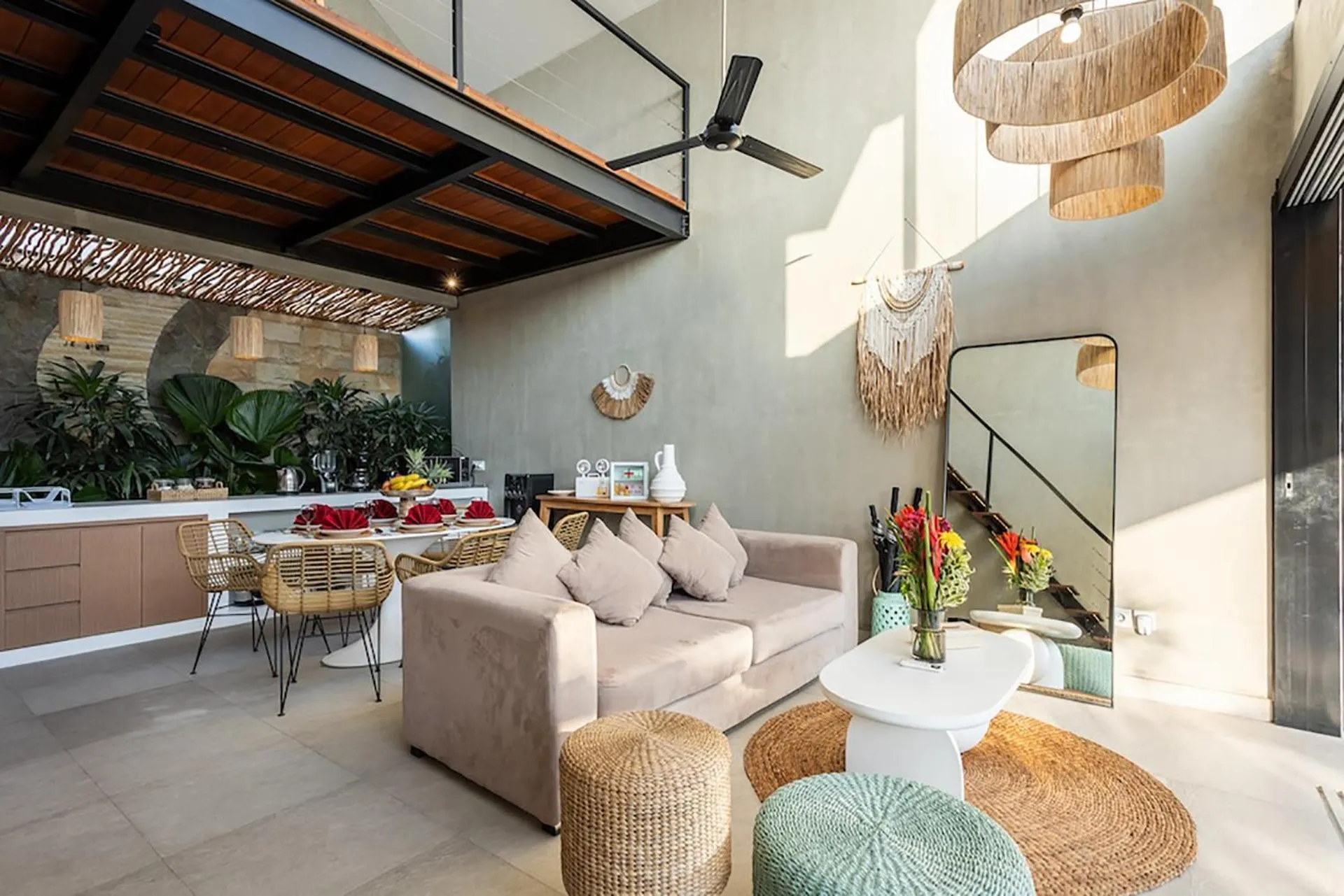 Seating area in Villa Mahoni by Optimum Bali Villas