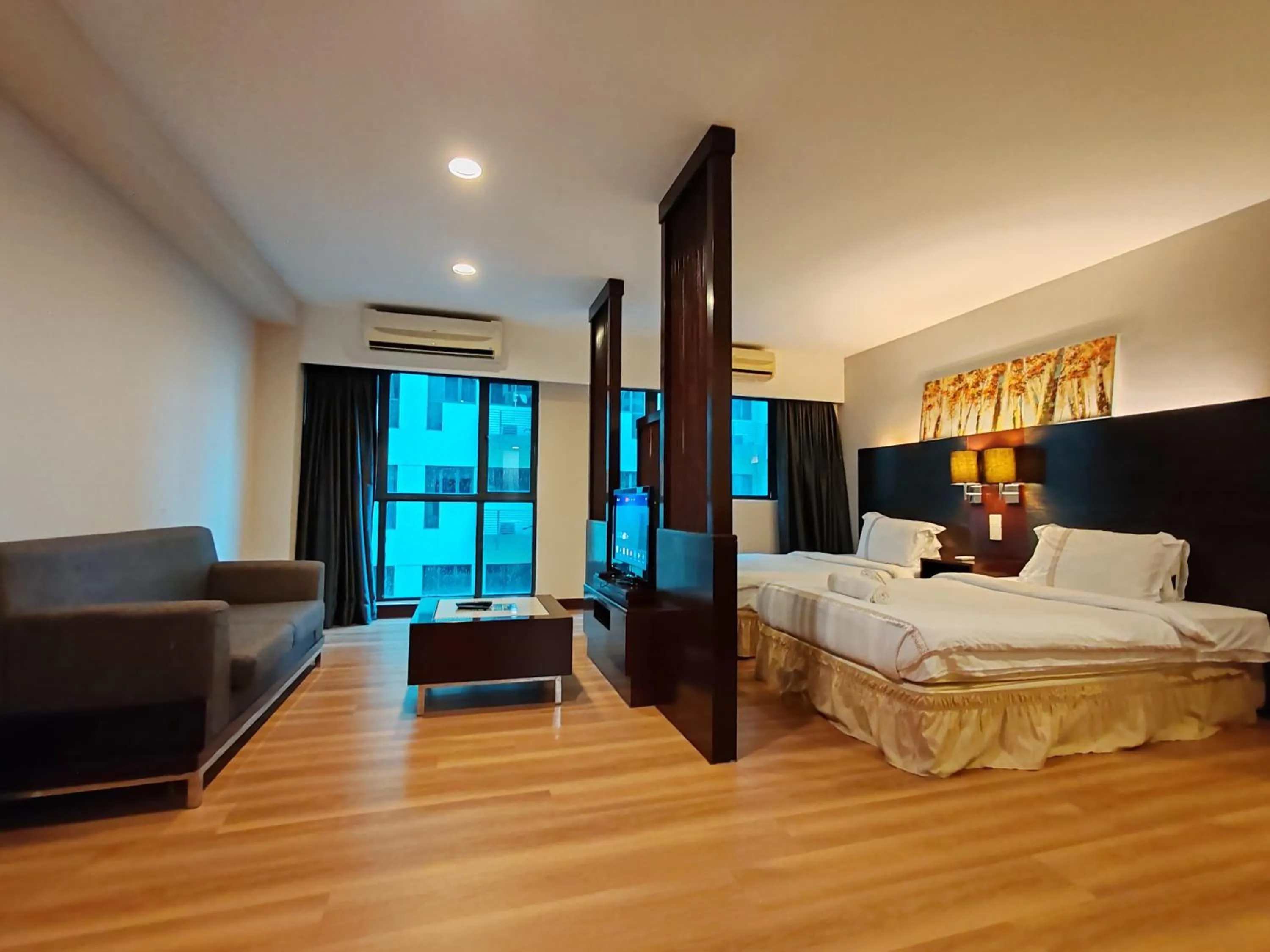 Bed in Greenage MingSuite 明绿时代套房 Kota Kinabalu 亚庇市中心